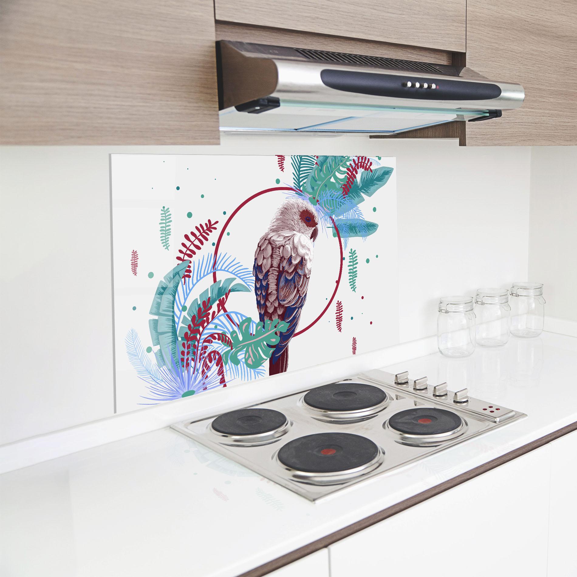 Panou Sticla Bucatarie Bright Bird mockup 8