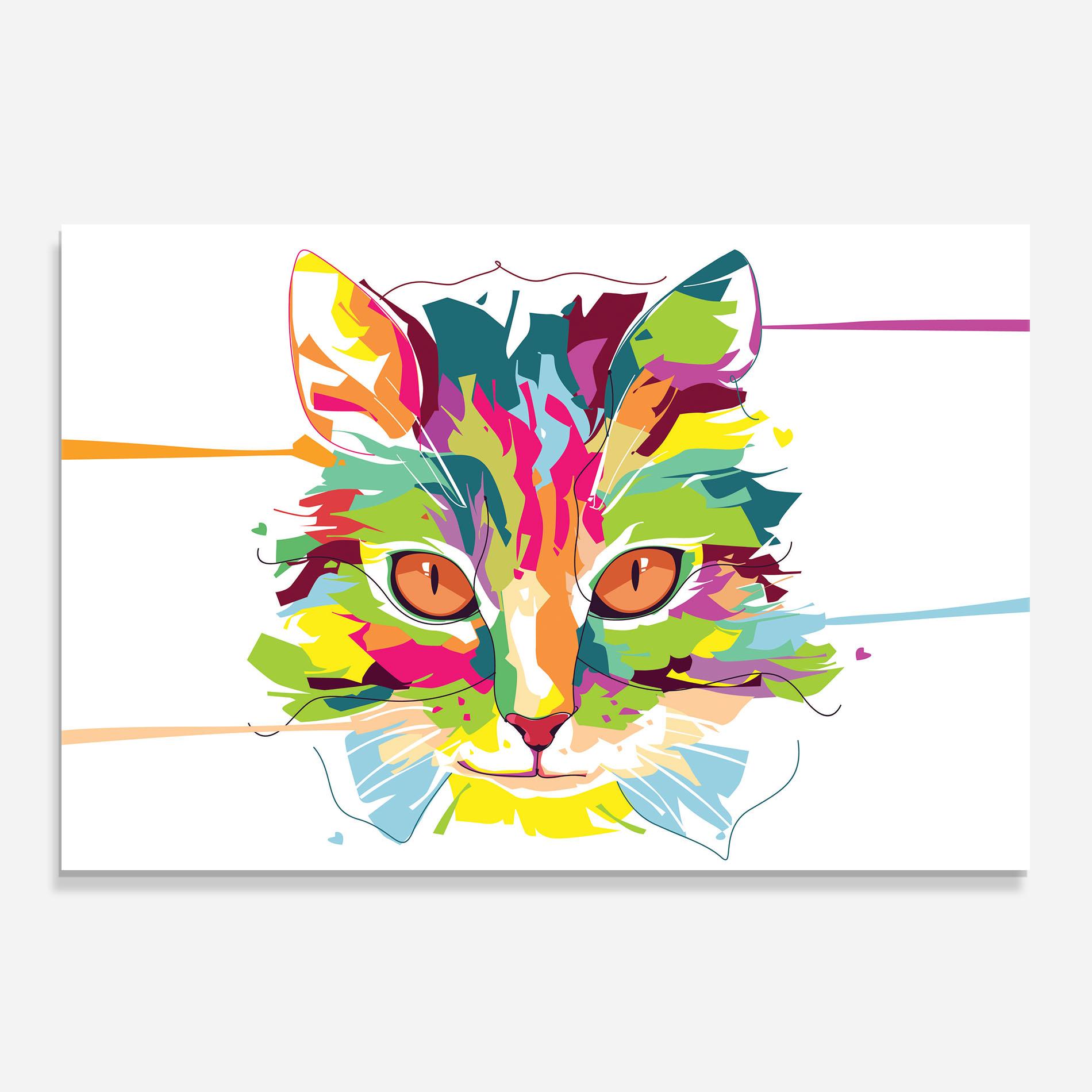 Panou Sticla Bucatarie Cat Art Close Up mockup 0