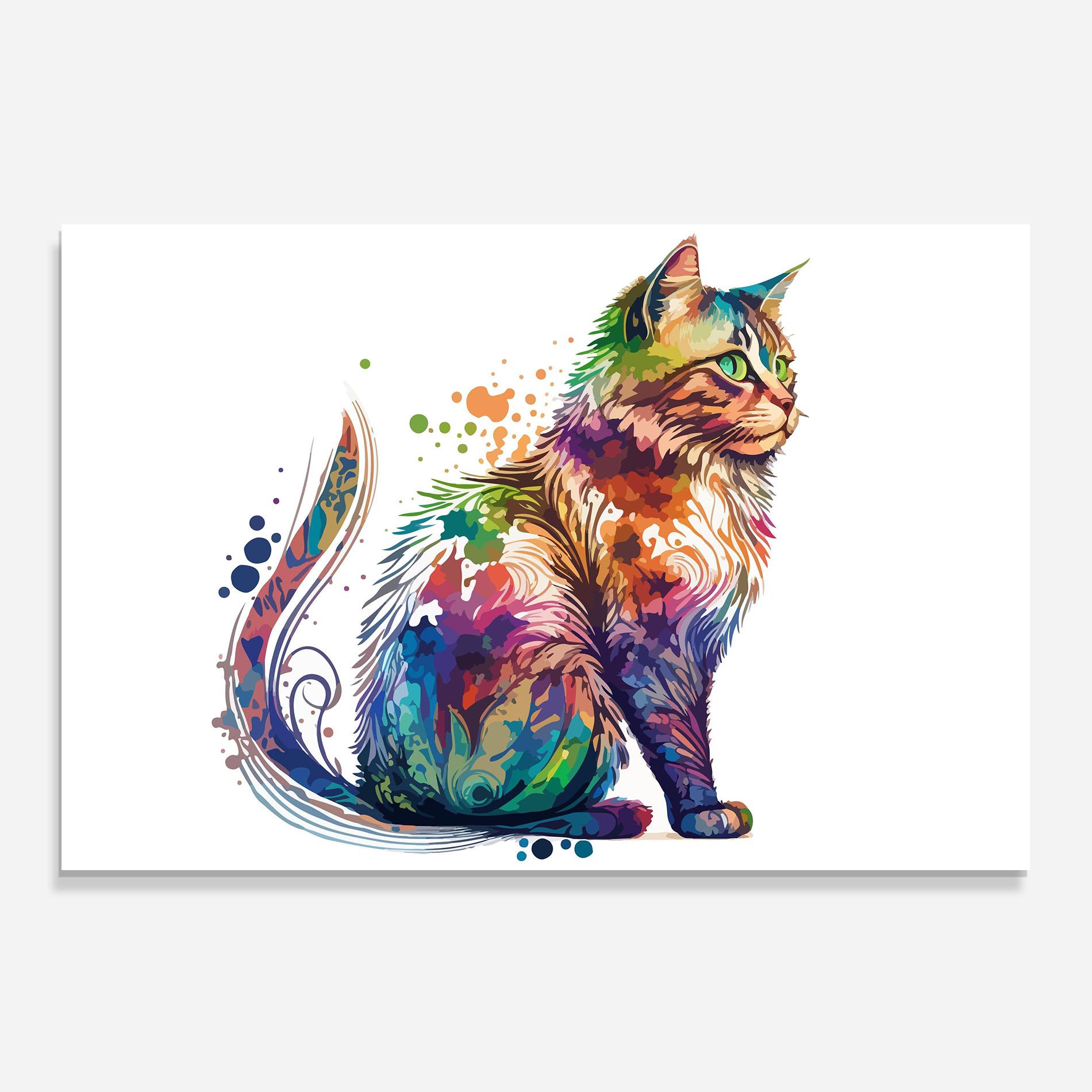 Panou Sticla Bucatarie Cat Color Mix mockup 0