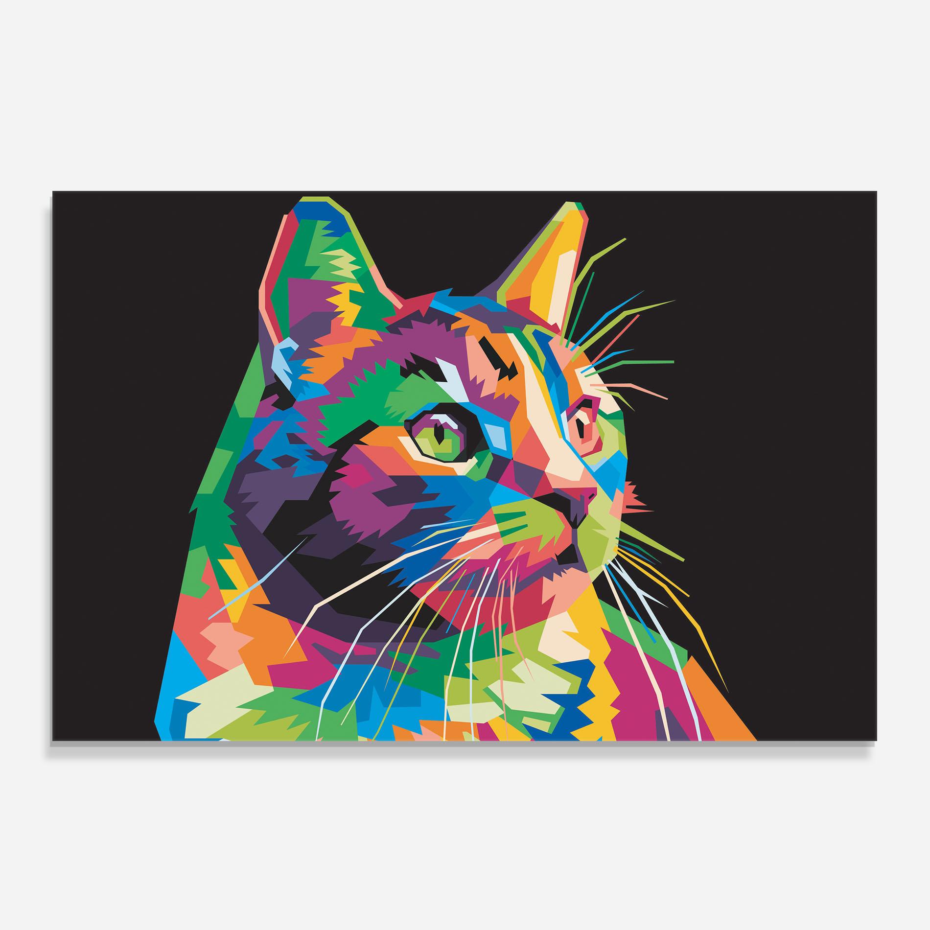 Panou Sticla Bucatarie Color Mix Cat mockup 0