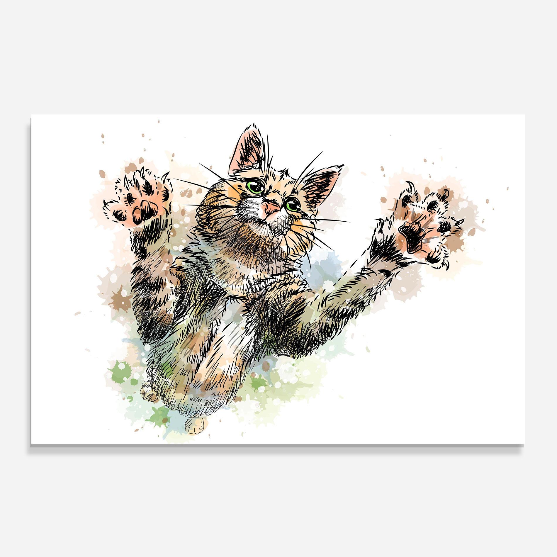 Panou Sticla Bucatarie Orange Cat Splash mockup 0