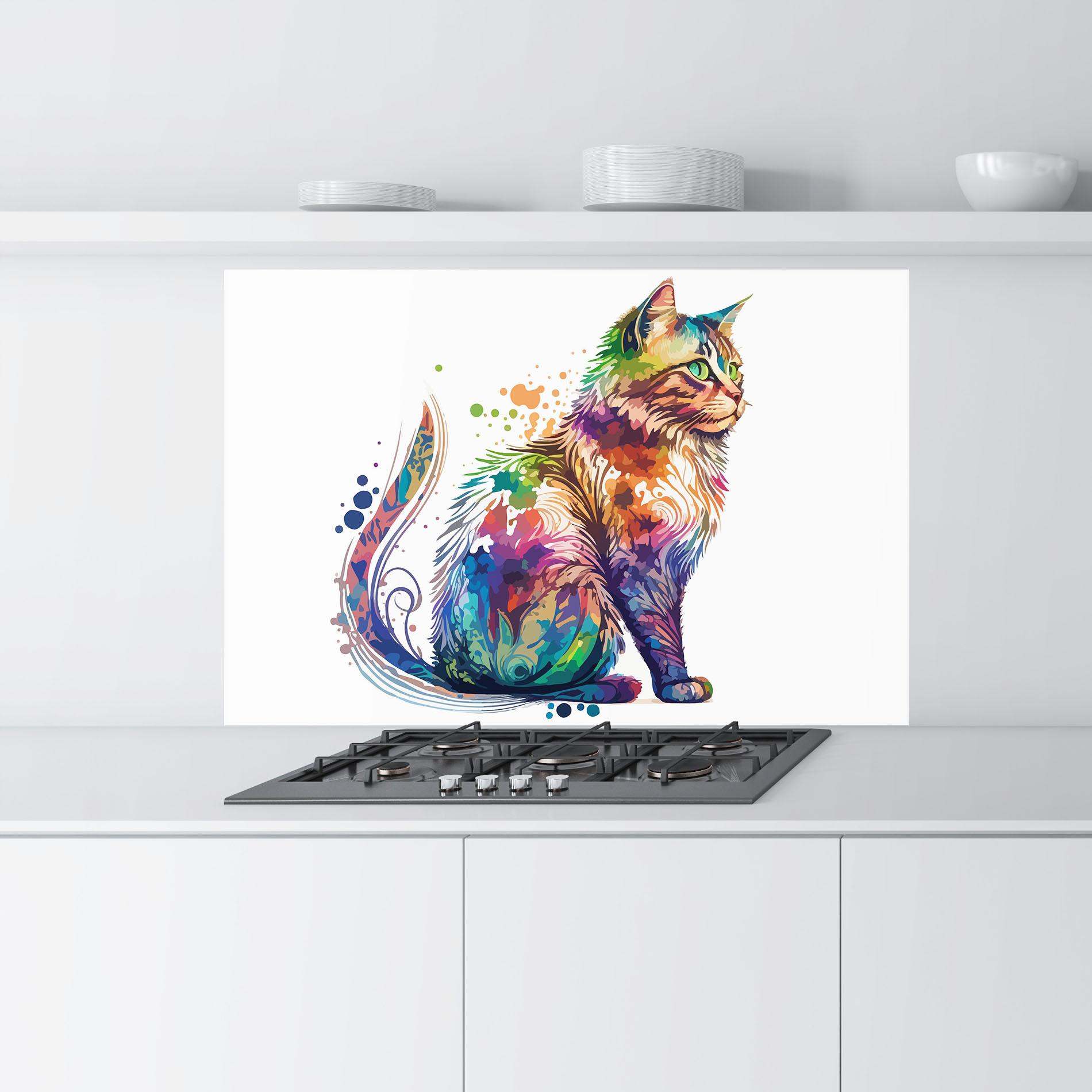 Panou Sticla Bucatarie Cat Color Mix mockup 9
