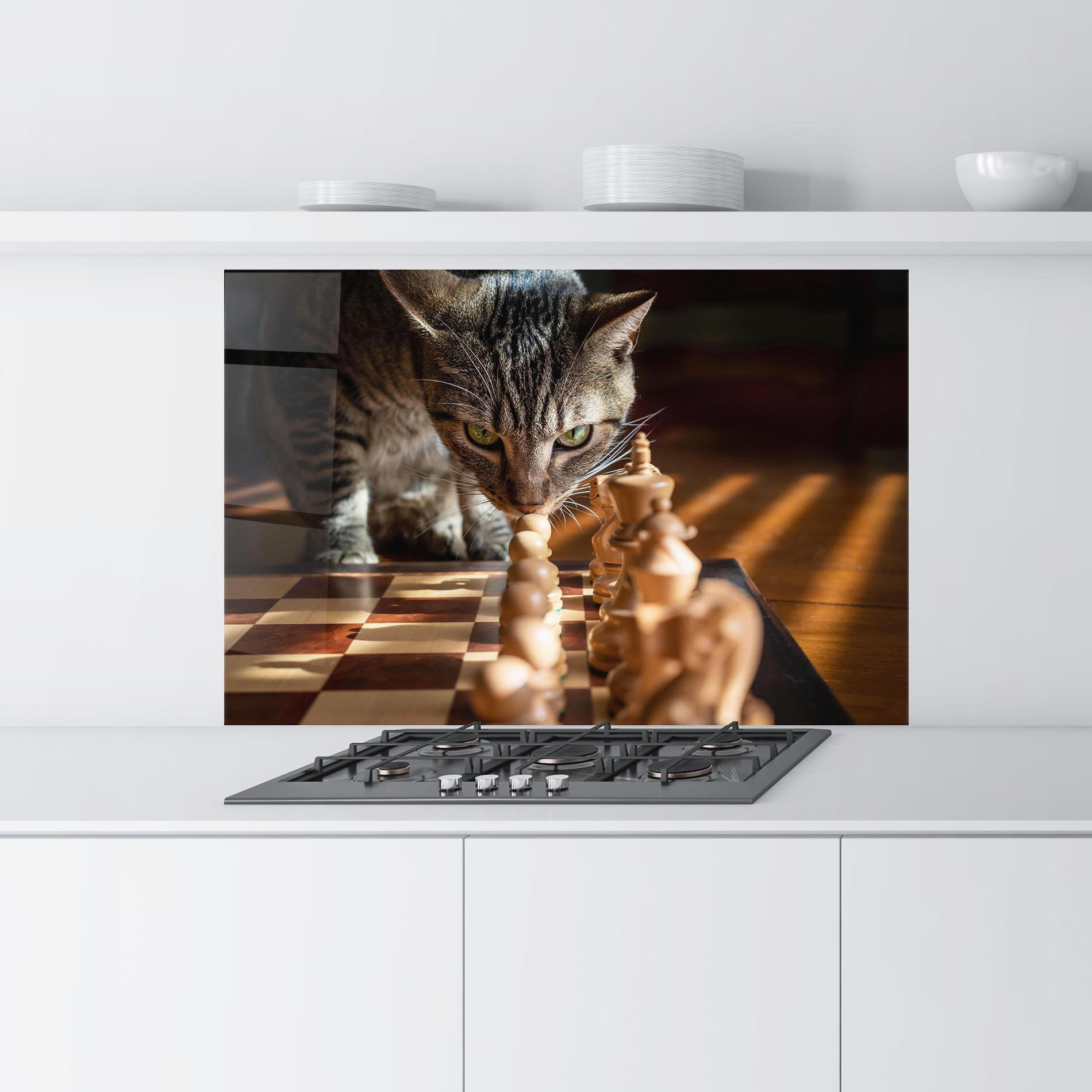 Panou Sticla Bucatarie Chess Cat mockup 9