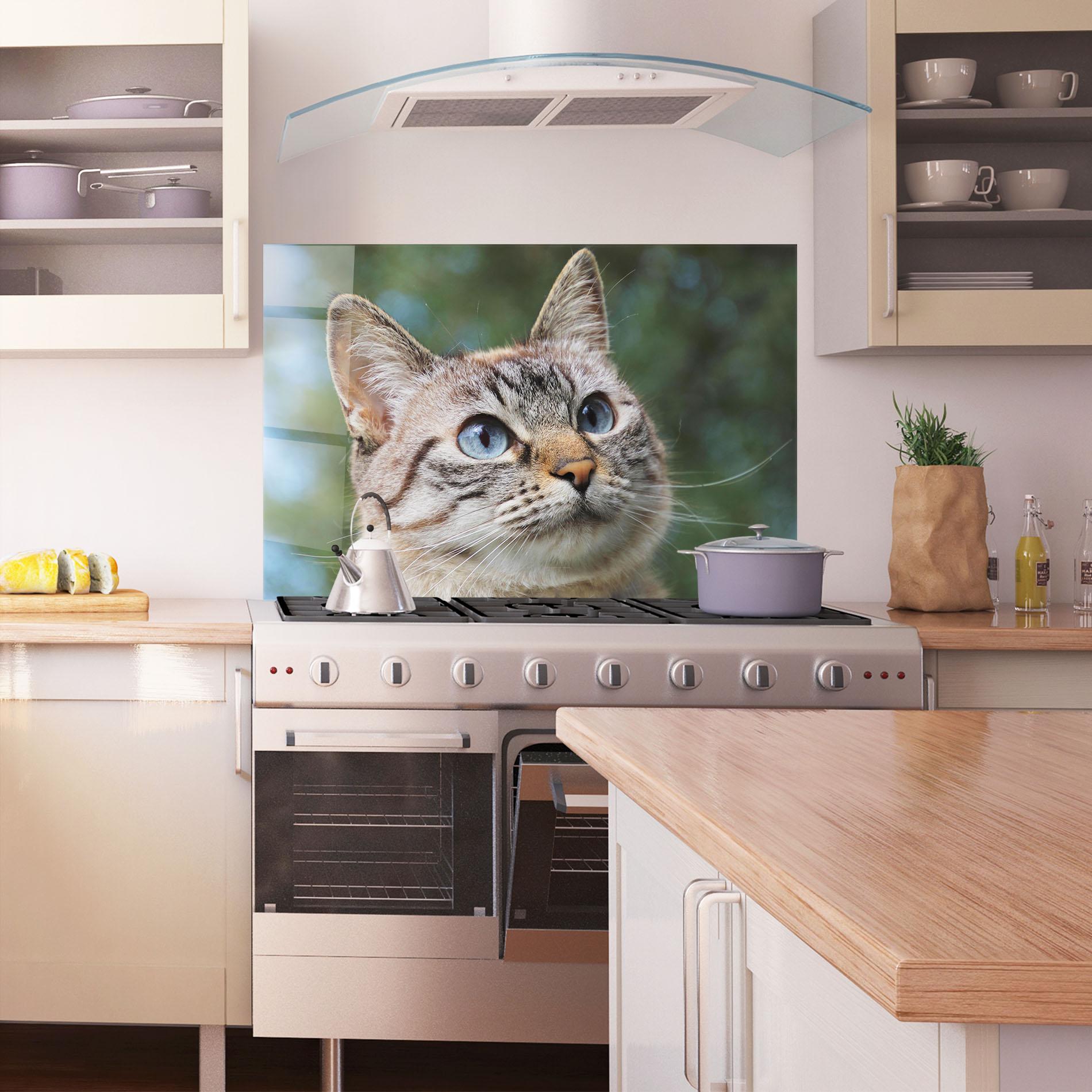 Panou Sticla Bucatarie Blue Eyes Cutie mockup 1