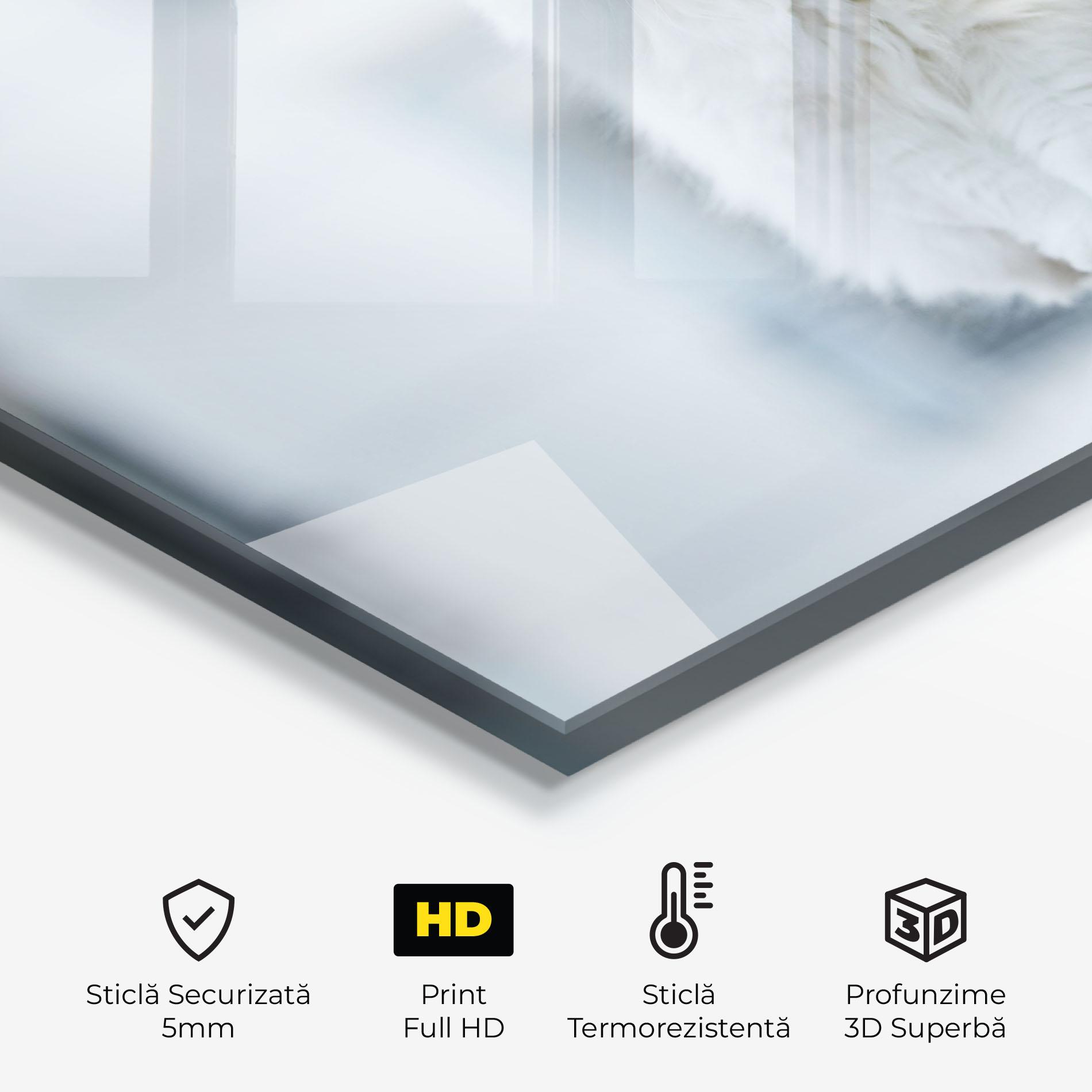 Panou Sticla Bucatarie Big White Cat mockup 2