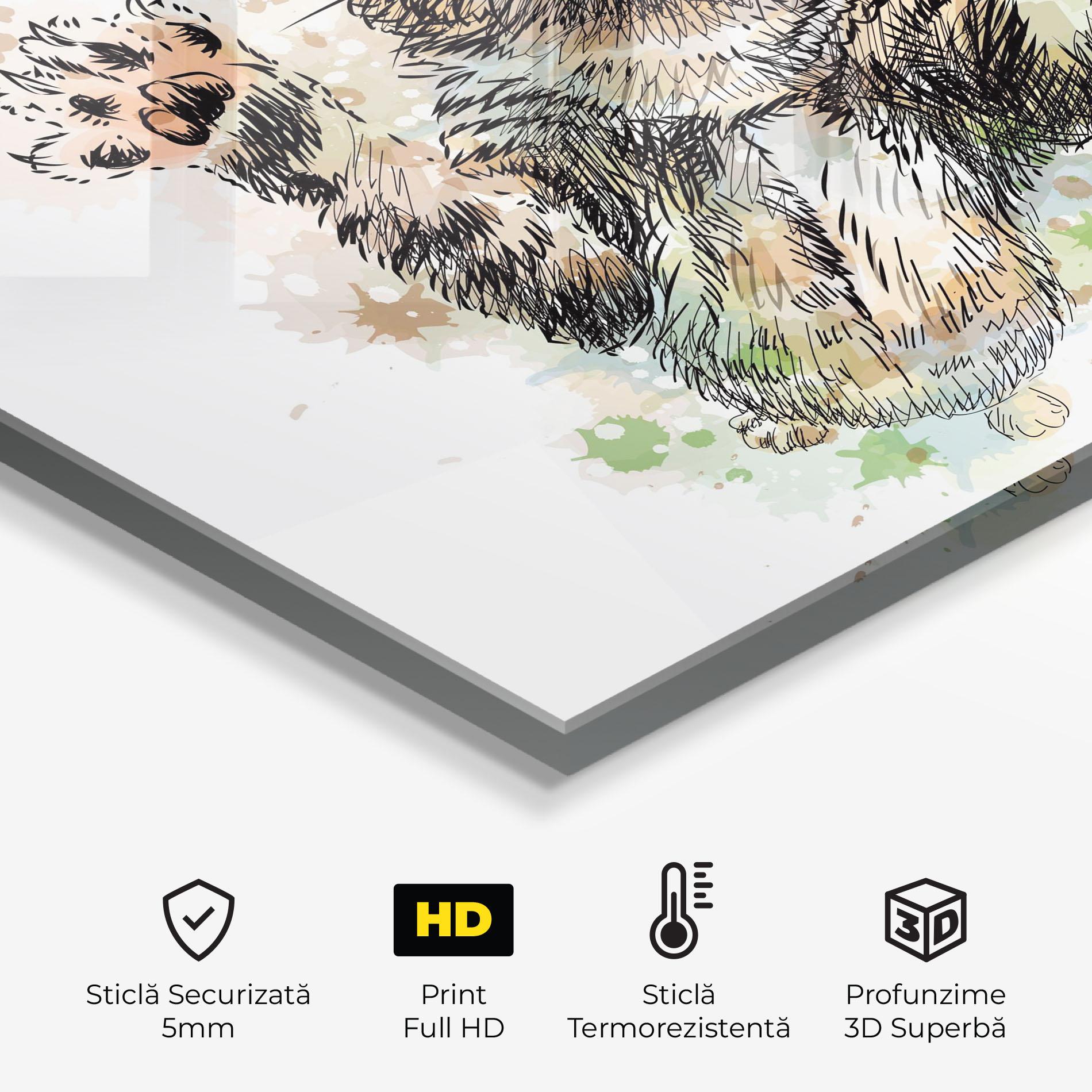 Panou Sticla Bucatarie Orange Cat Splash mockup 2