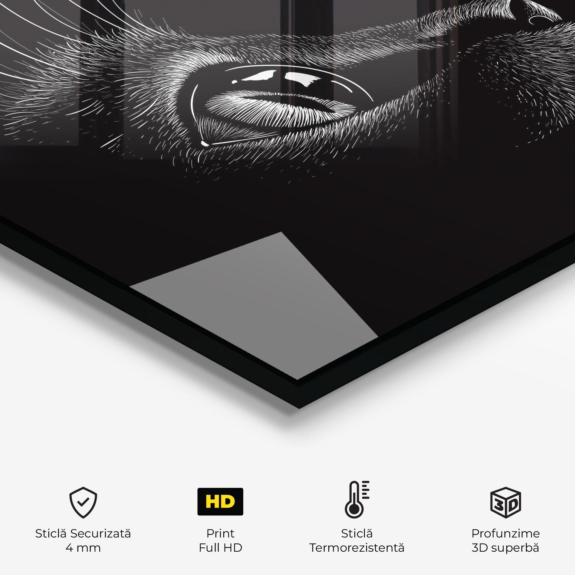 Panou Sticla Bucatarie Glass Eye Cat mockup 2