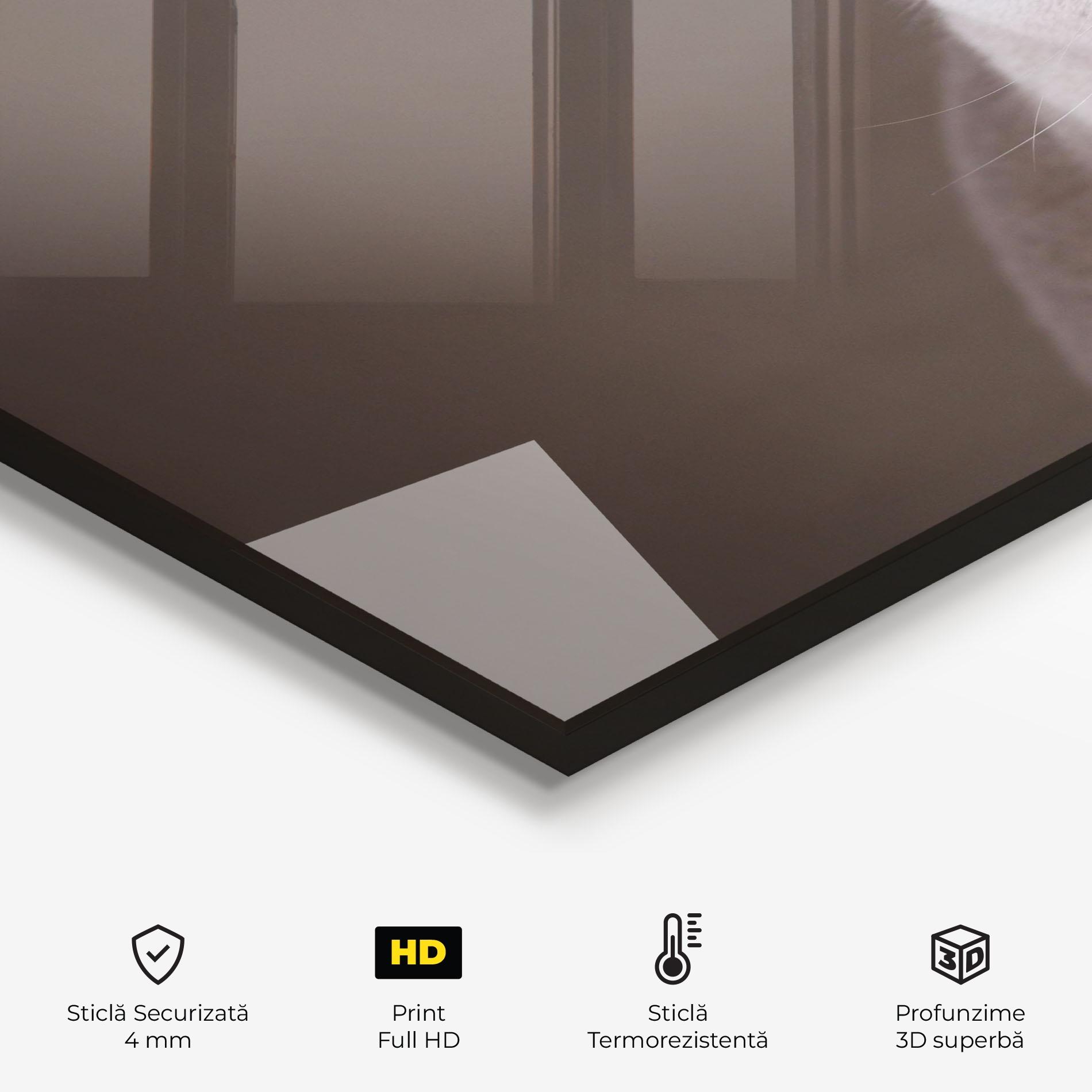 Panou Sticla Bucatarie Orange Eyes Cat mockup 2