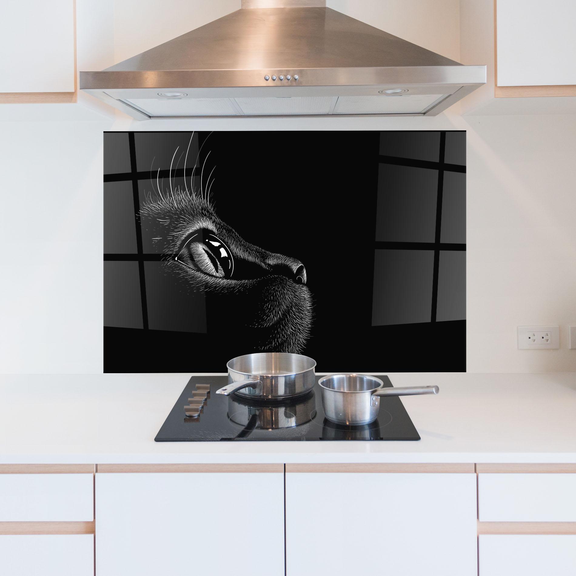 Panou Sticla Bucatarie Glass Eye Cat mockup 5