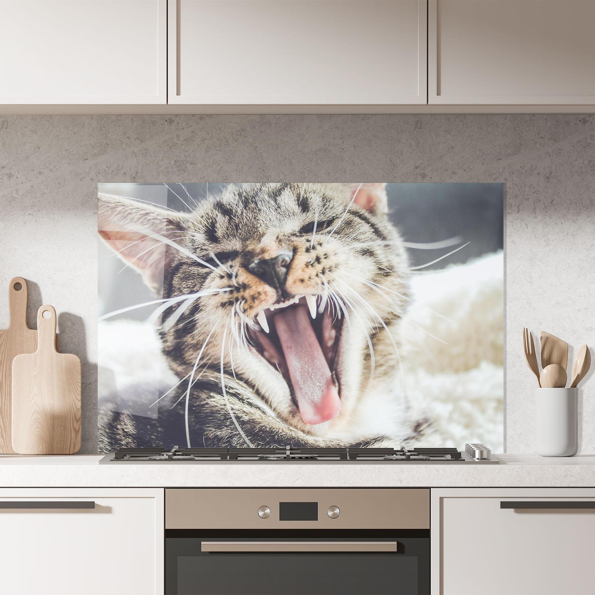 Panou Sticla Bucatarie Wroar Cat mockup 7