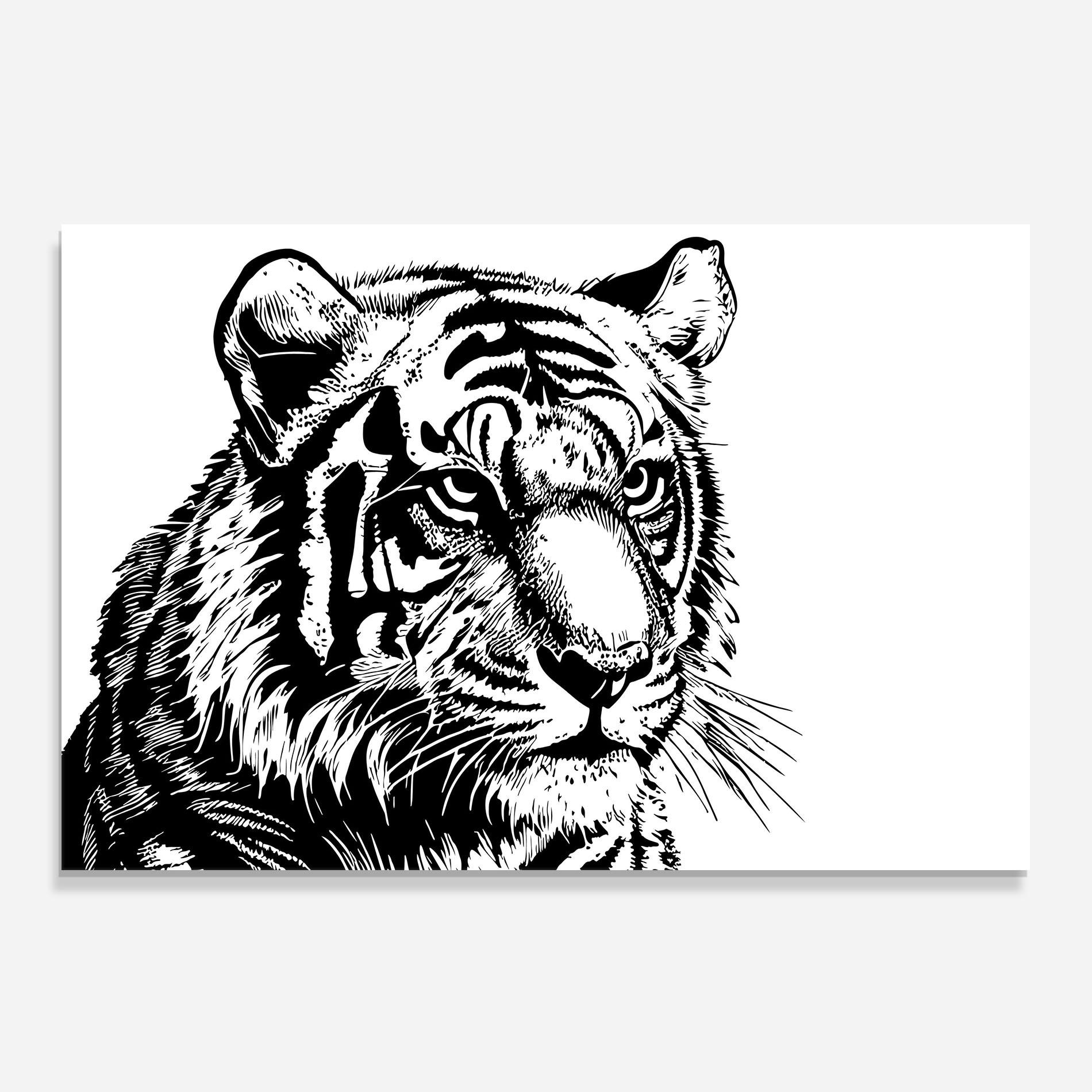 Panou Sticla Bucatarie Tiger Head mockup 0