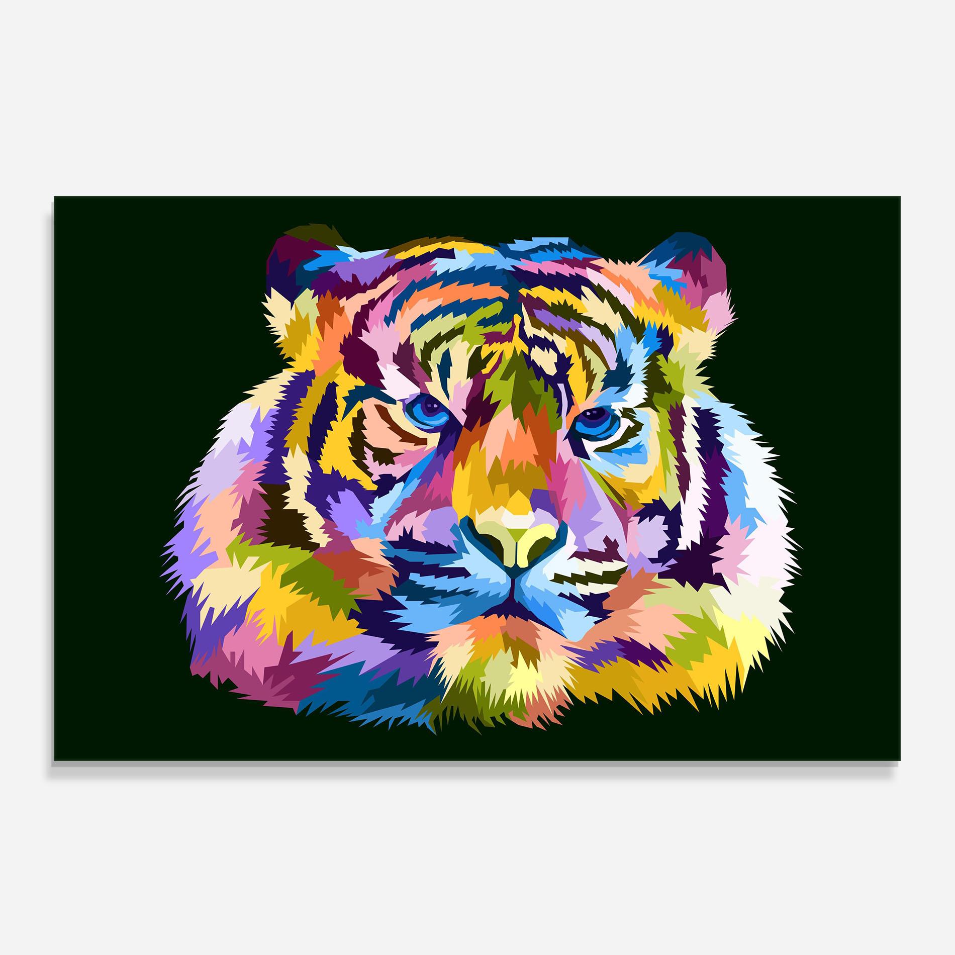 Panou Sticla Bucatarie Tiger On Green mockup 0