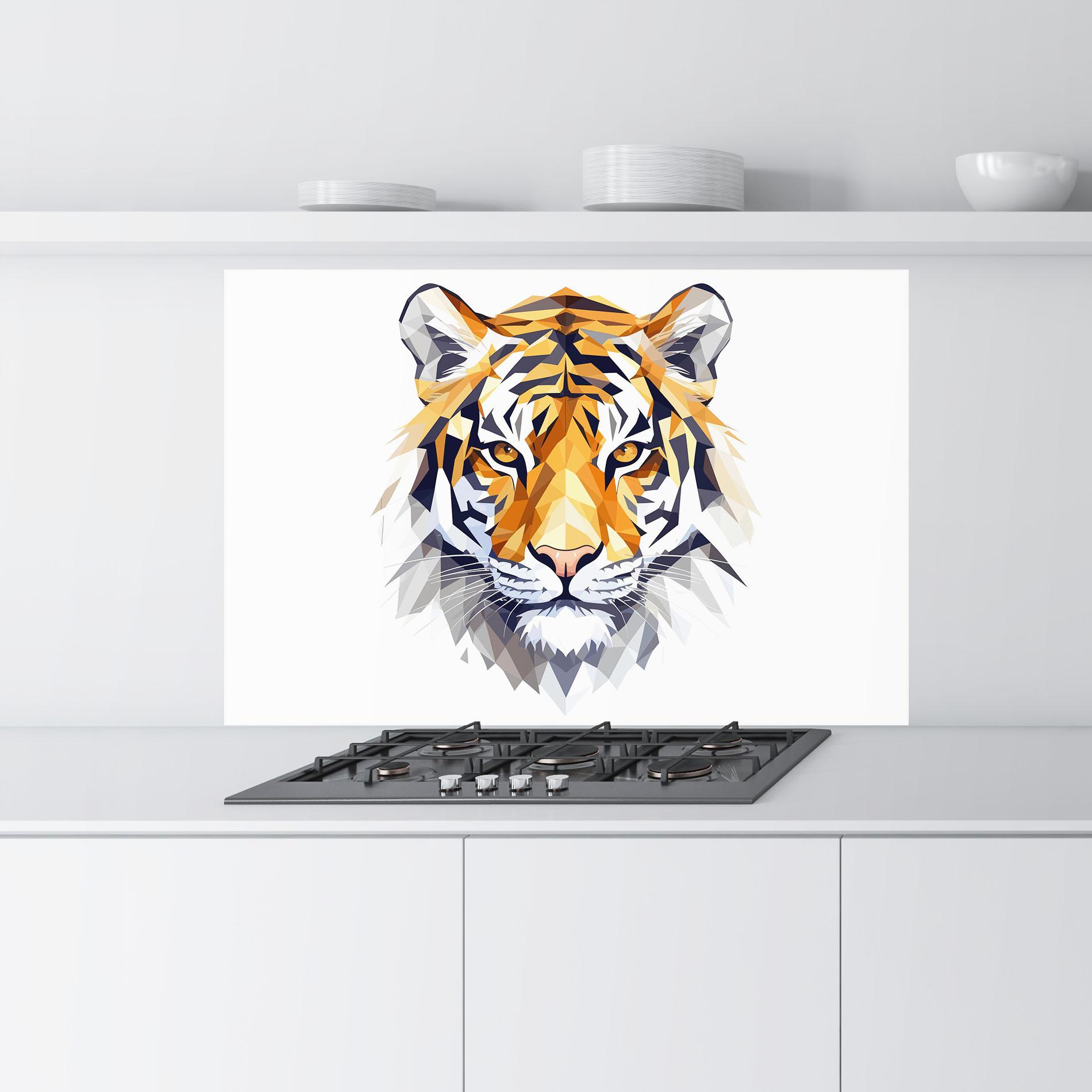 Panou Sticla Bucatarie Beautifu Tiger Portrait mockup 9