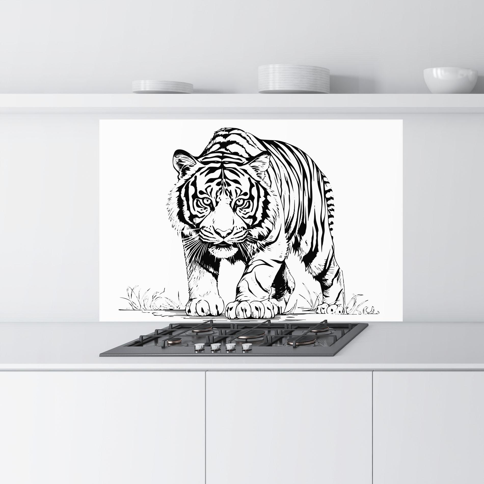 Panou Sticla Bucatarie Silent Tiger mockup 9