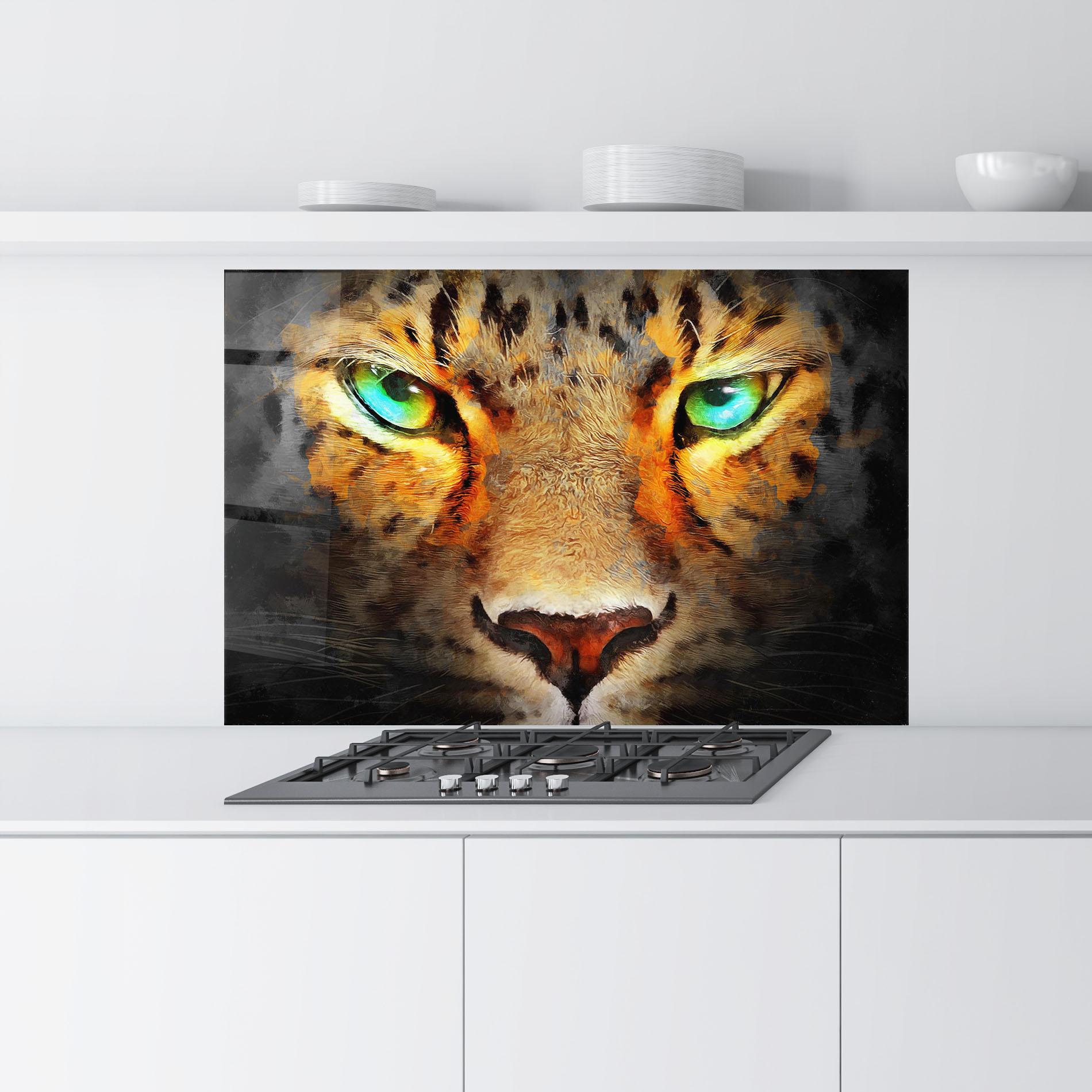 Panou Sticla Bucatarie Tiger Eyes mockup 9