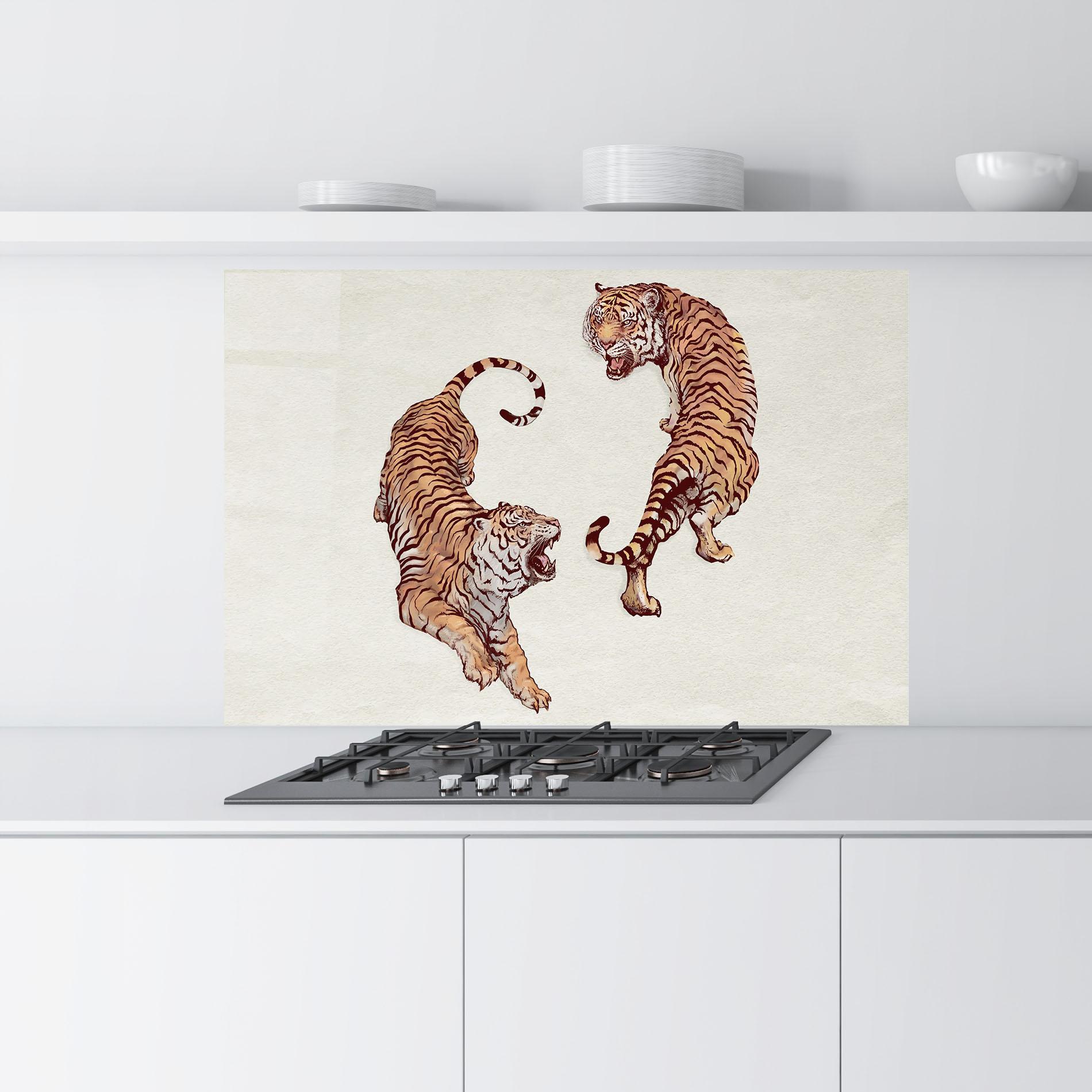 Panou Sticla Bucatarie Tiger Fight mockup 9