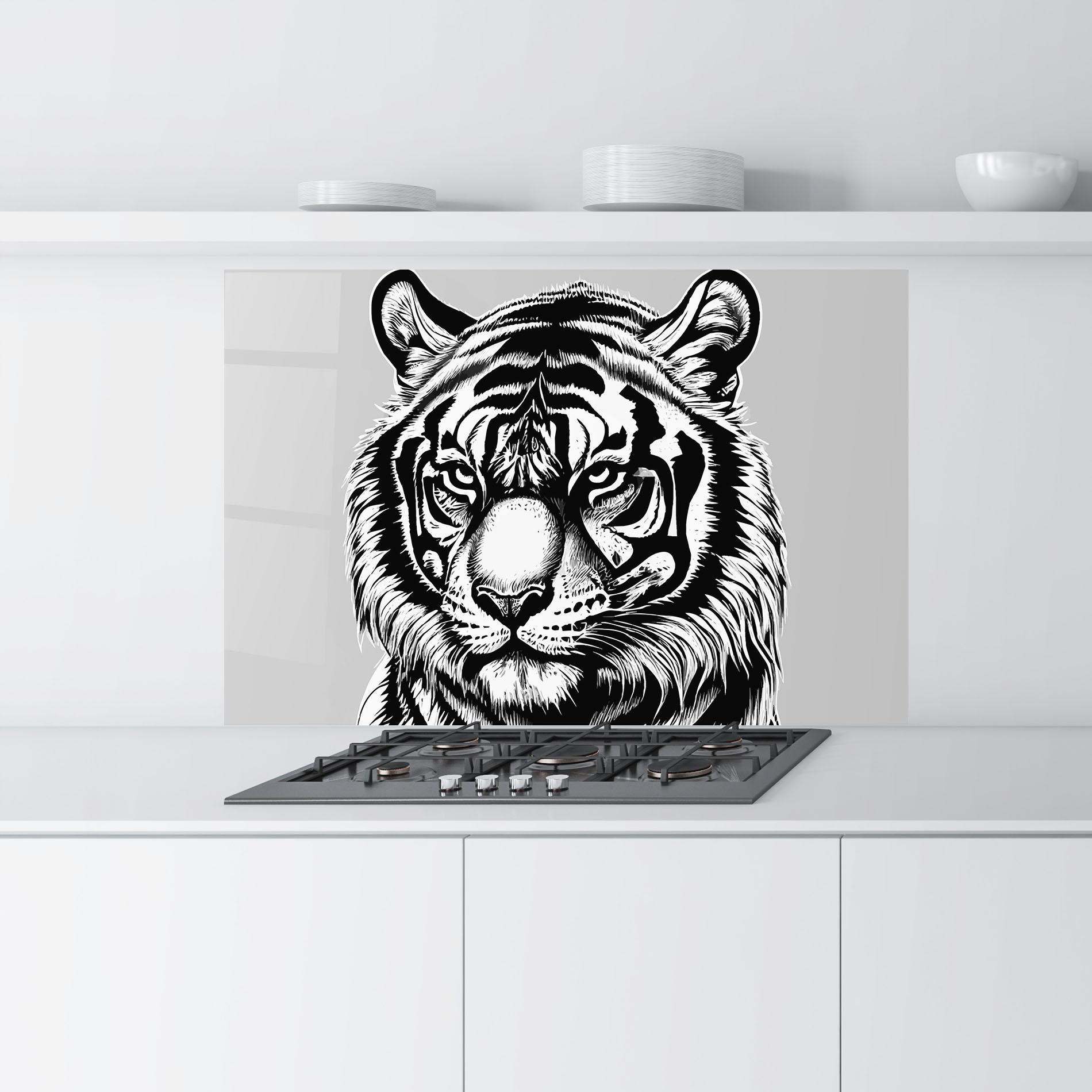Panou Sticla Bucatarie White Tiger Grey mockup 9