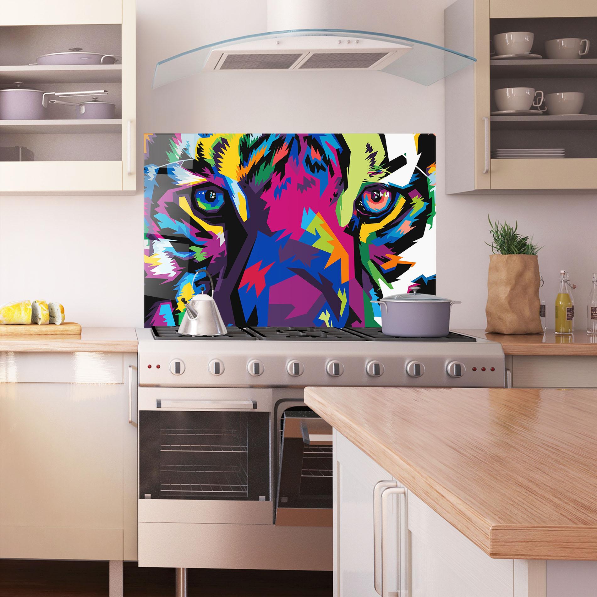 Panou Sticla Bucatarie Colourul Tiger Eyes mockup 1