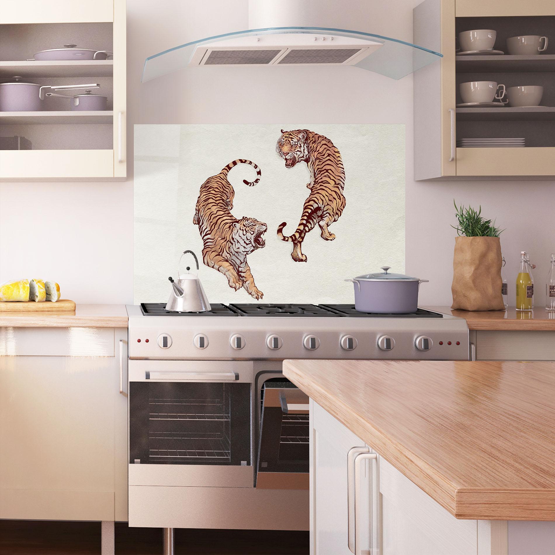 Panou Sticla Bucatarie Tiger Fight mockup 1