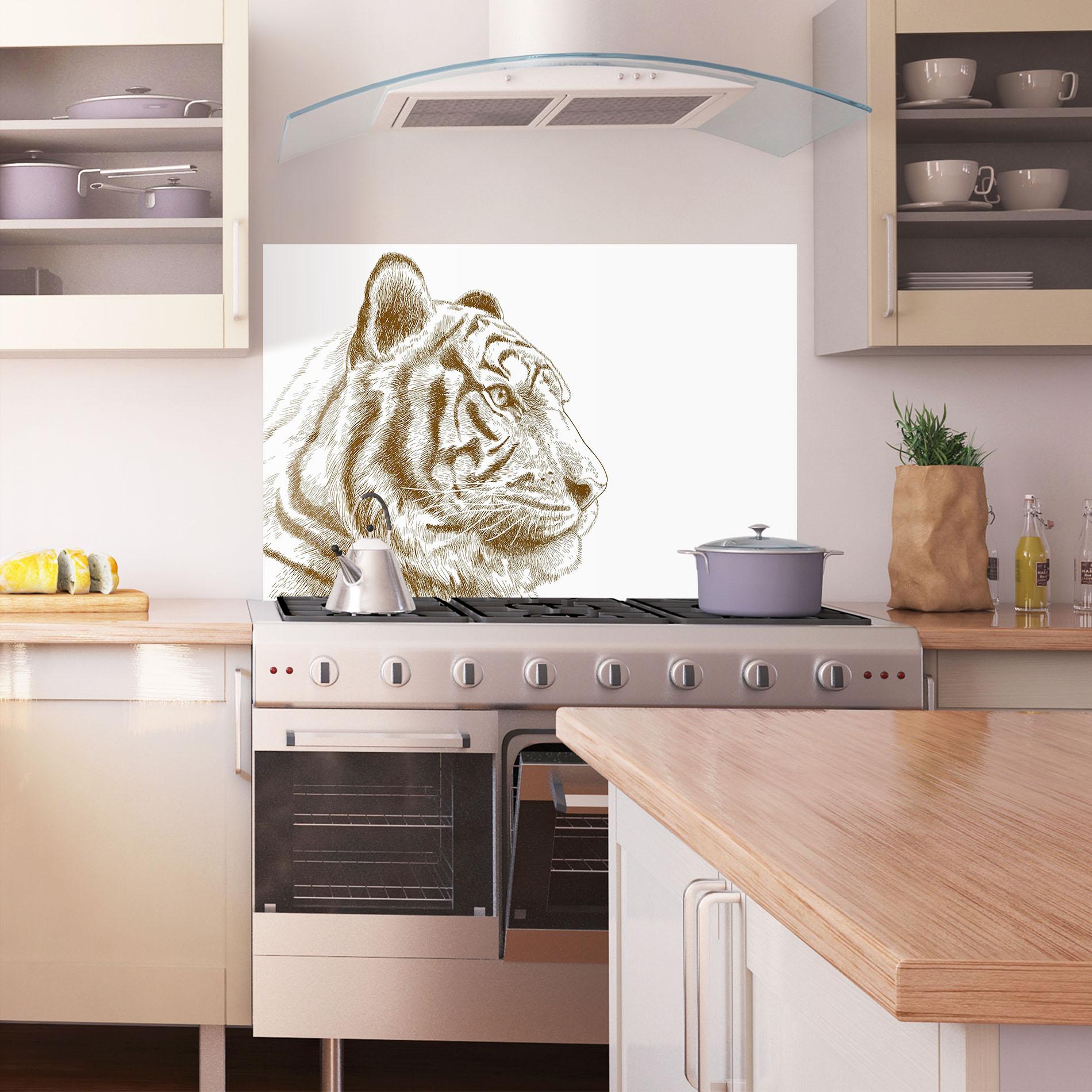 Panou Sticla Bucatarie Tigerf Brown Head mockup 1