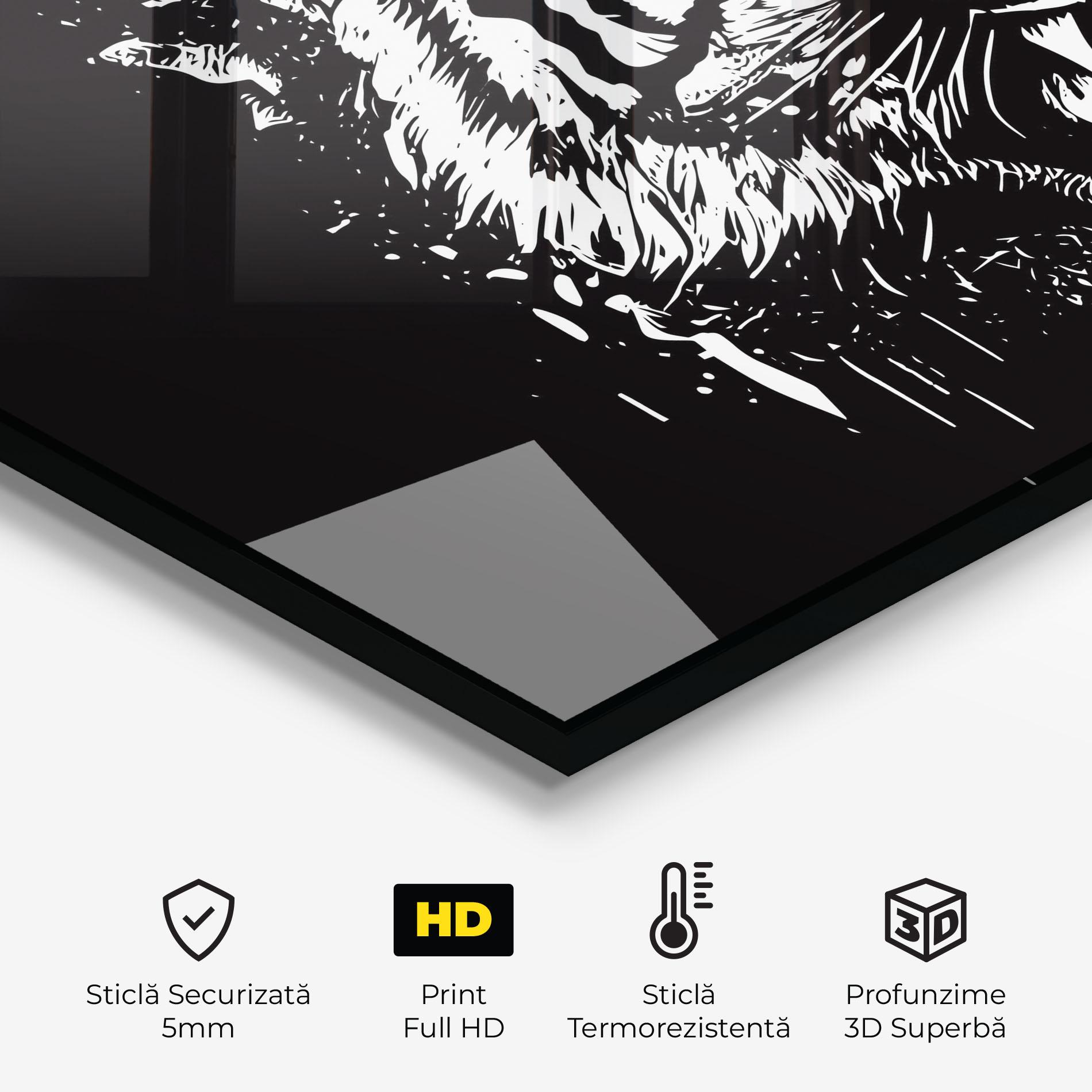 Panou Sticla Bucatarie Angry Tiger Head mockup 2
