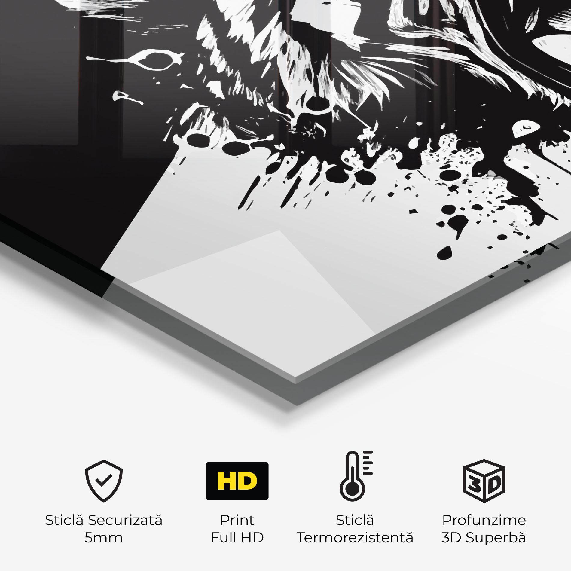 Panou Sticla Bucatarie Black Grey Tiger mockup 2