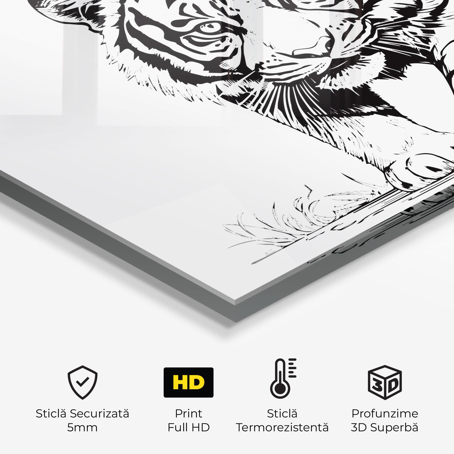 Panou Sticla Bucatarie Silent Tiger mockup 2