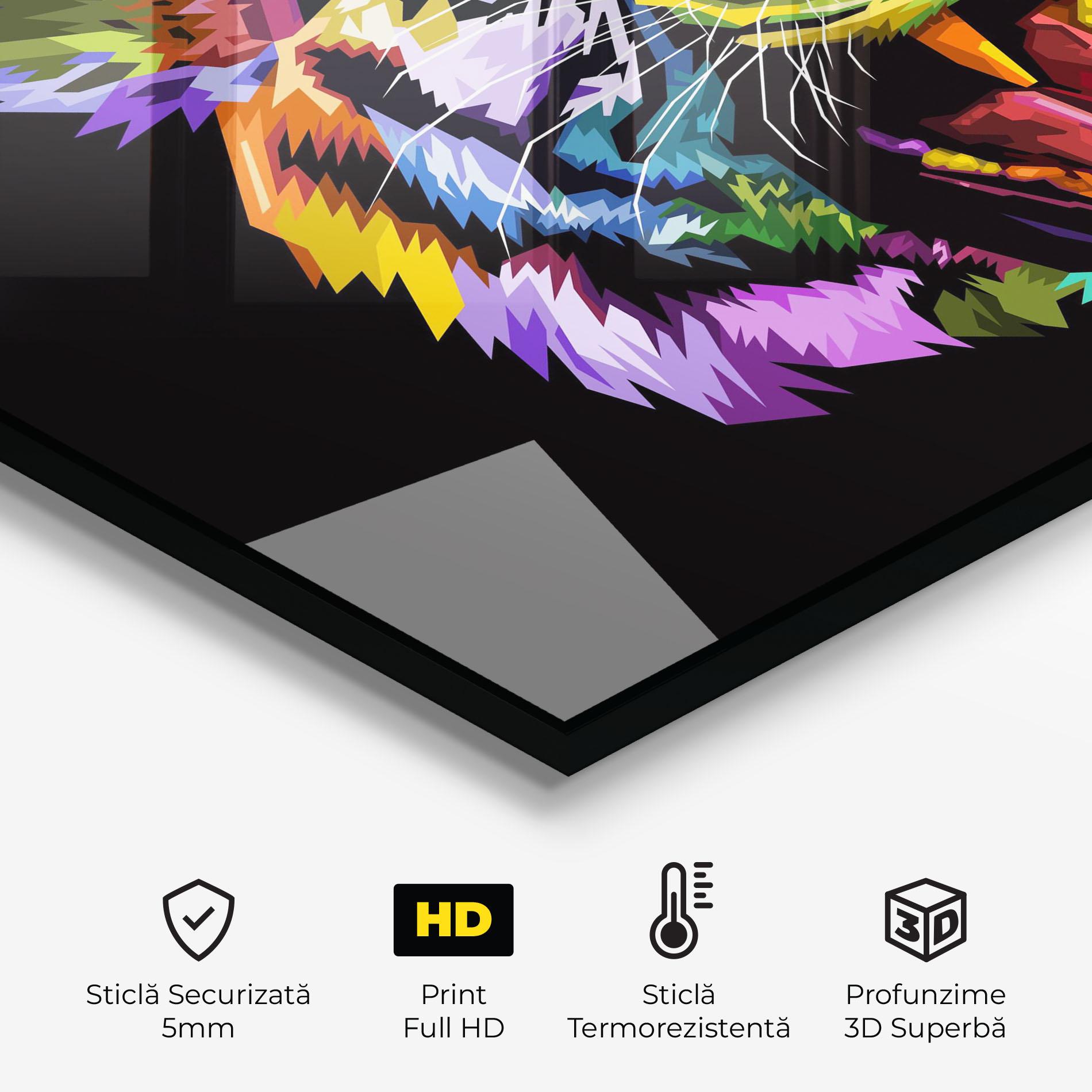 Panou Sticla Bucatarie Tiger On Black mockup 2