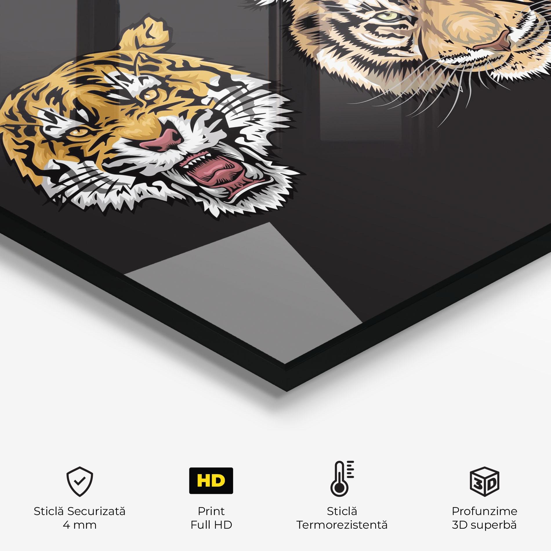 Panou Sticla Bucatarie 3 Tigers mockup 2