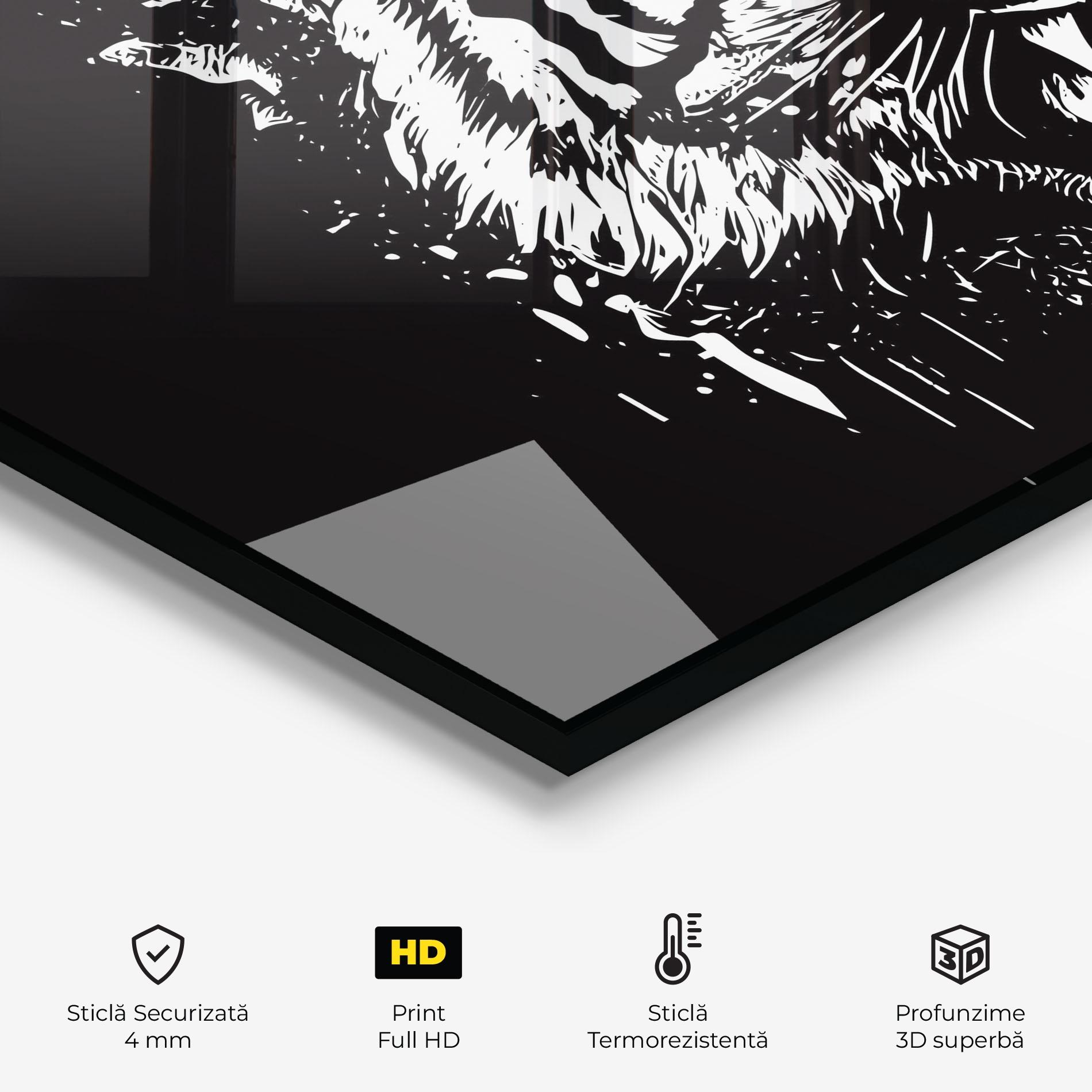 Panou Sticla Bucatarie Angry Tiger Head mockup 2
