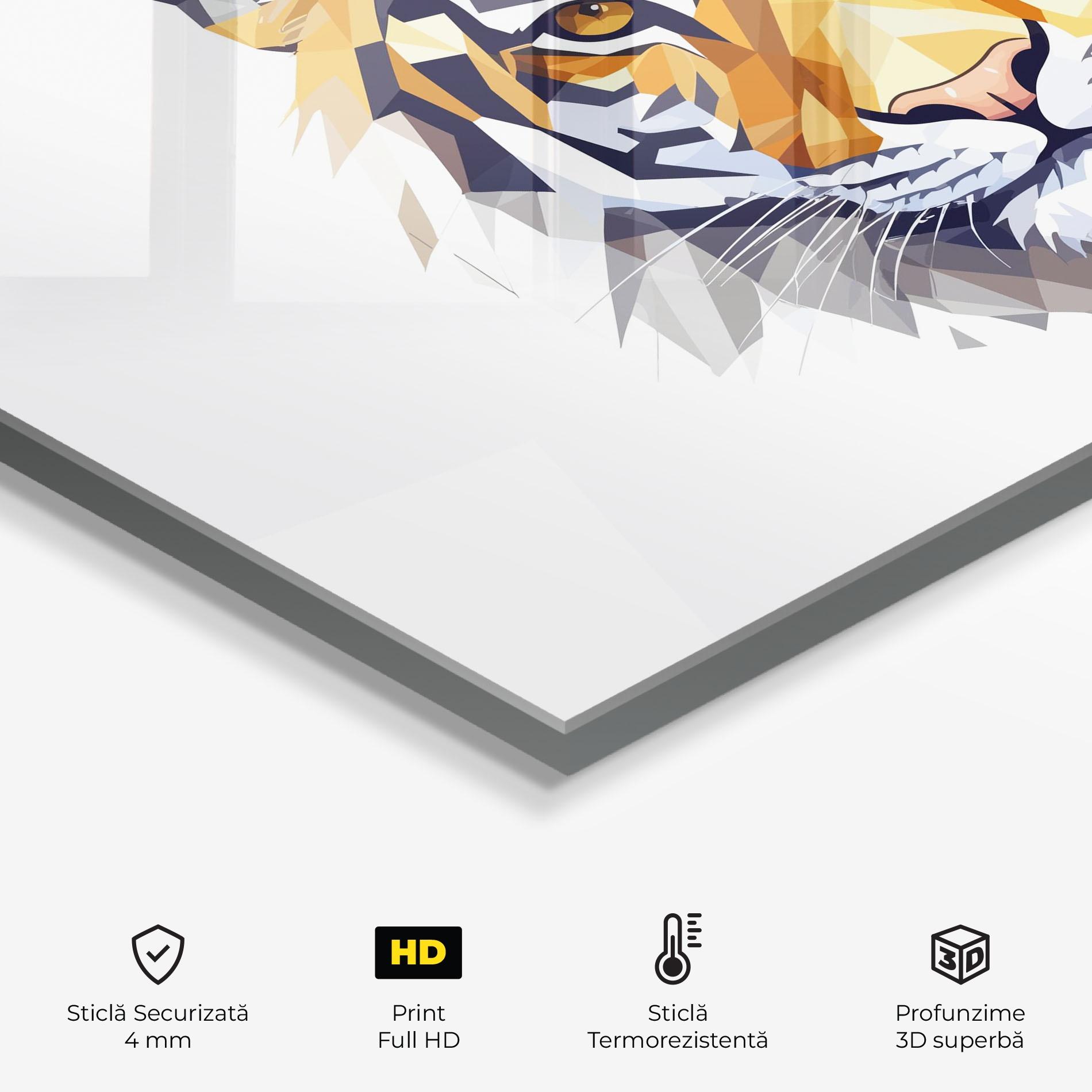 Panou Sticla Bucatarie Beautifu Tiger Portrait mockup 2