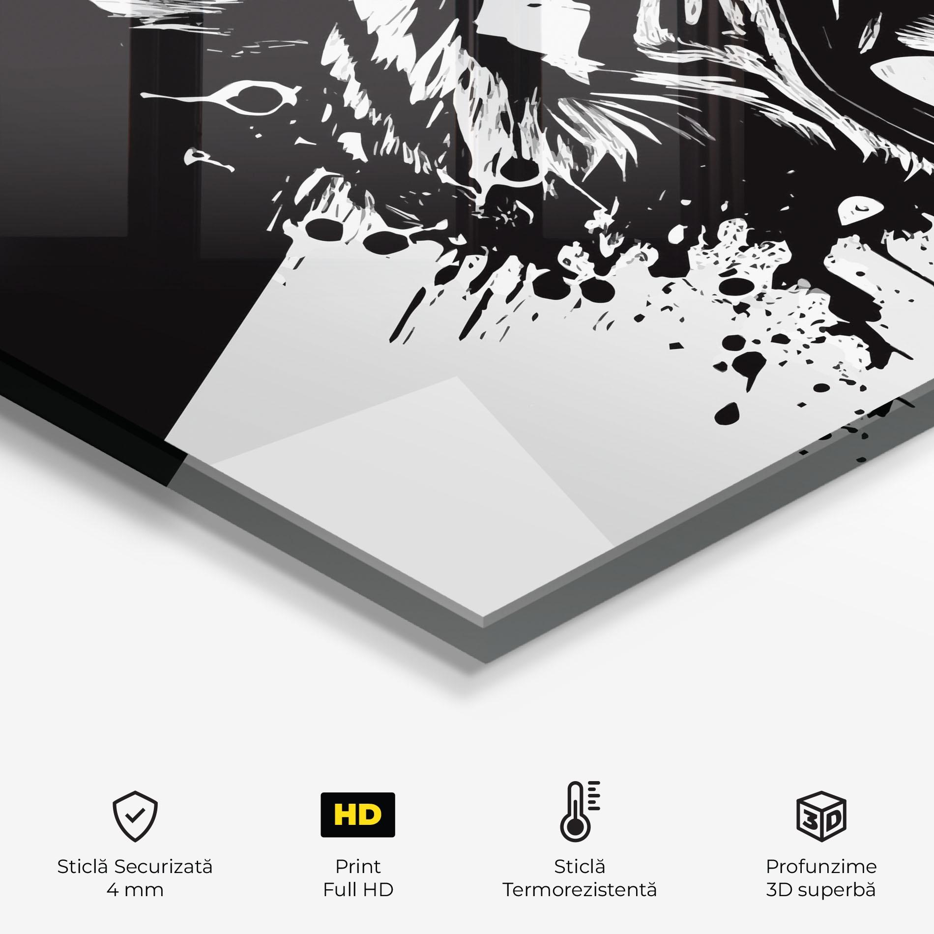 Panou Sticla Bucatarie Black Grey Tiger mockup 2