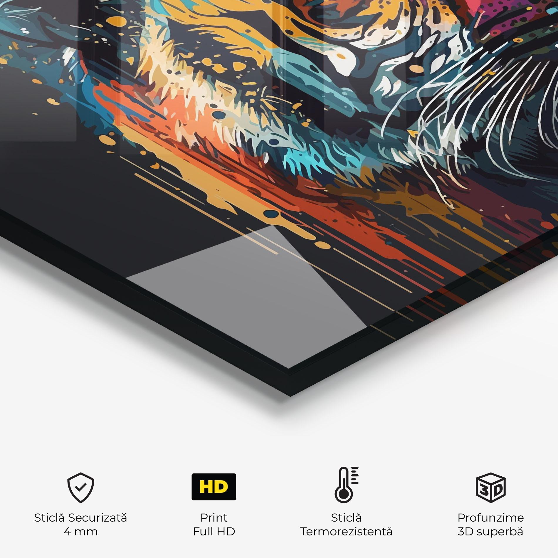 Panou Sticla Bucatarie Color Mix Tiger mockup 2