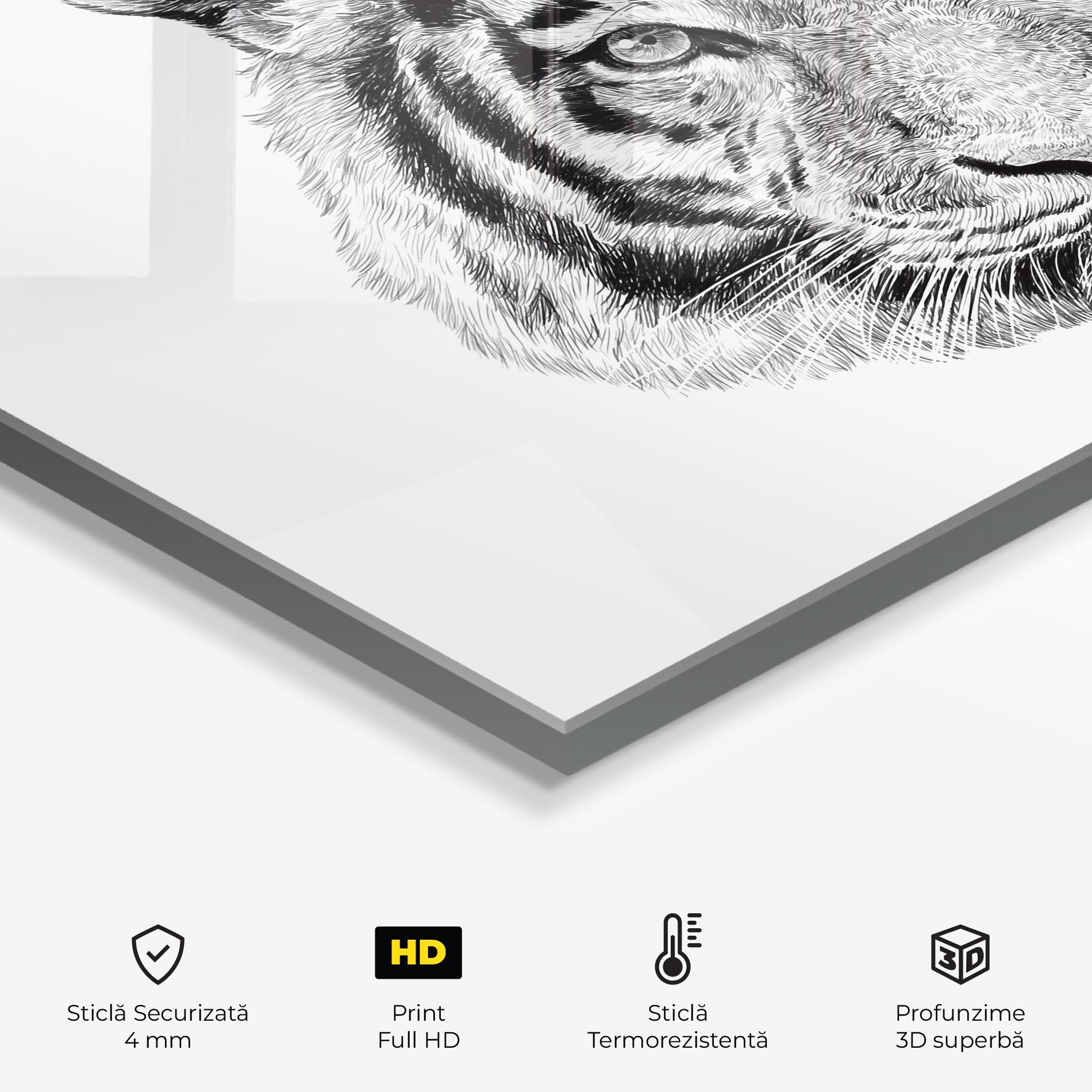 Panou Sticla Bucatarie Tiger Line Head mockup 2