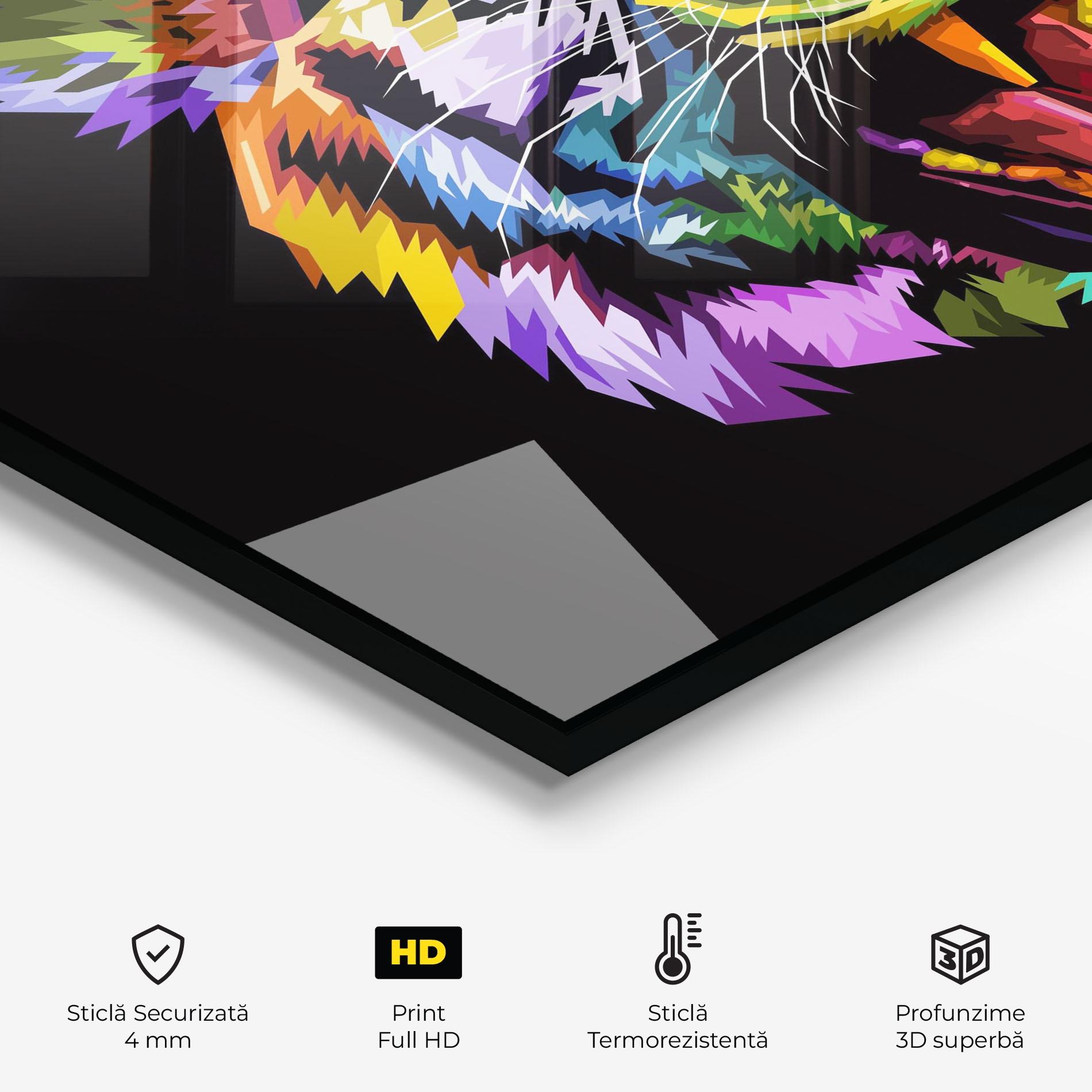 Panou Sticla Bucatarie Tiger On Black mockup 2