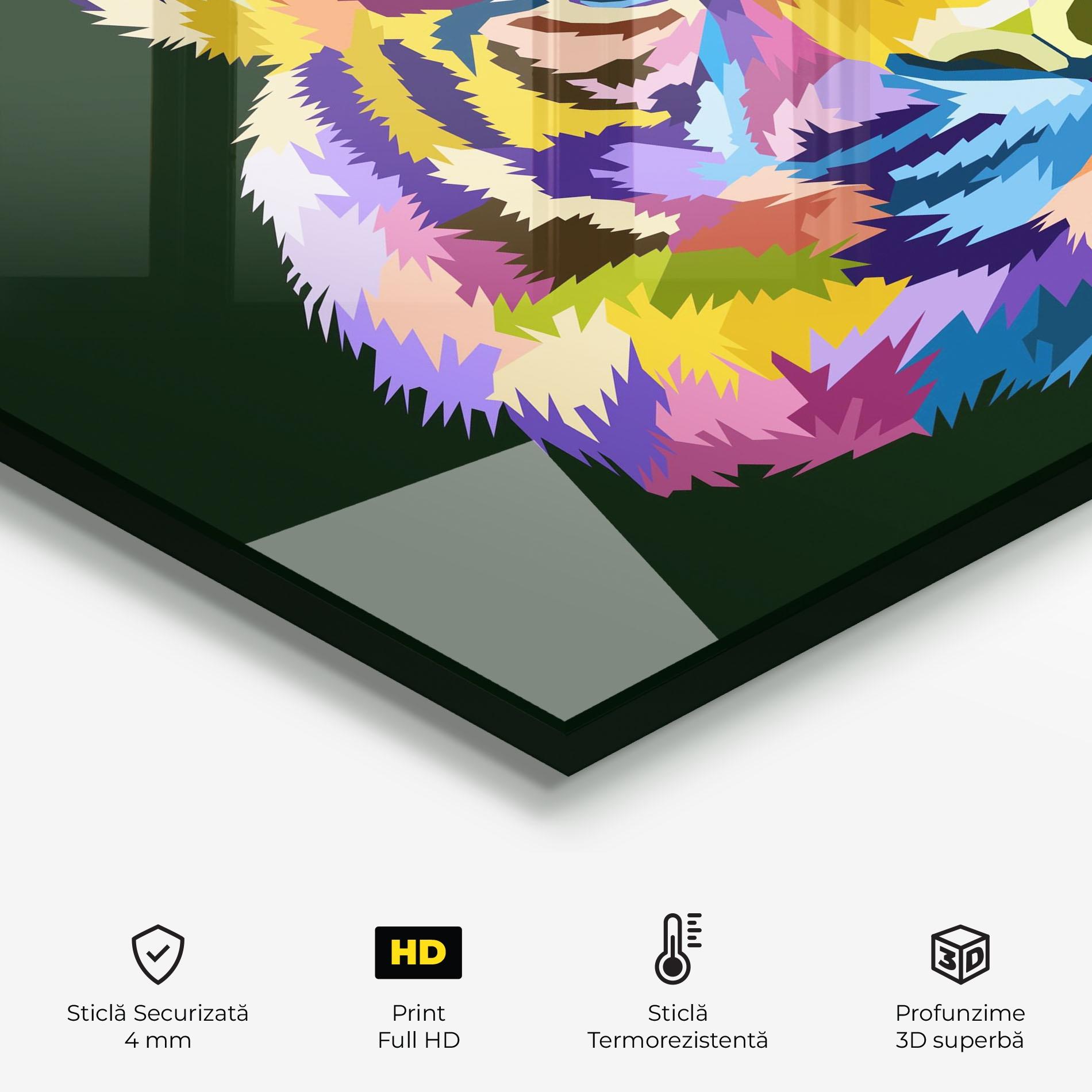 Panou Sticla Bucatarie Tiger On Green mockup 2