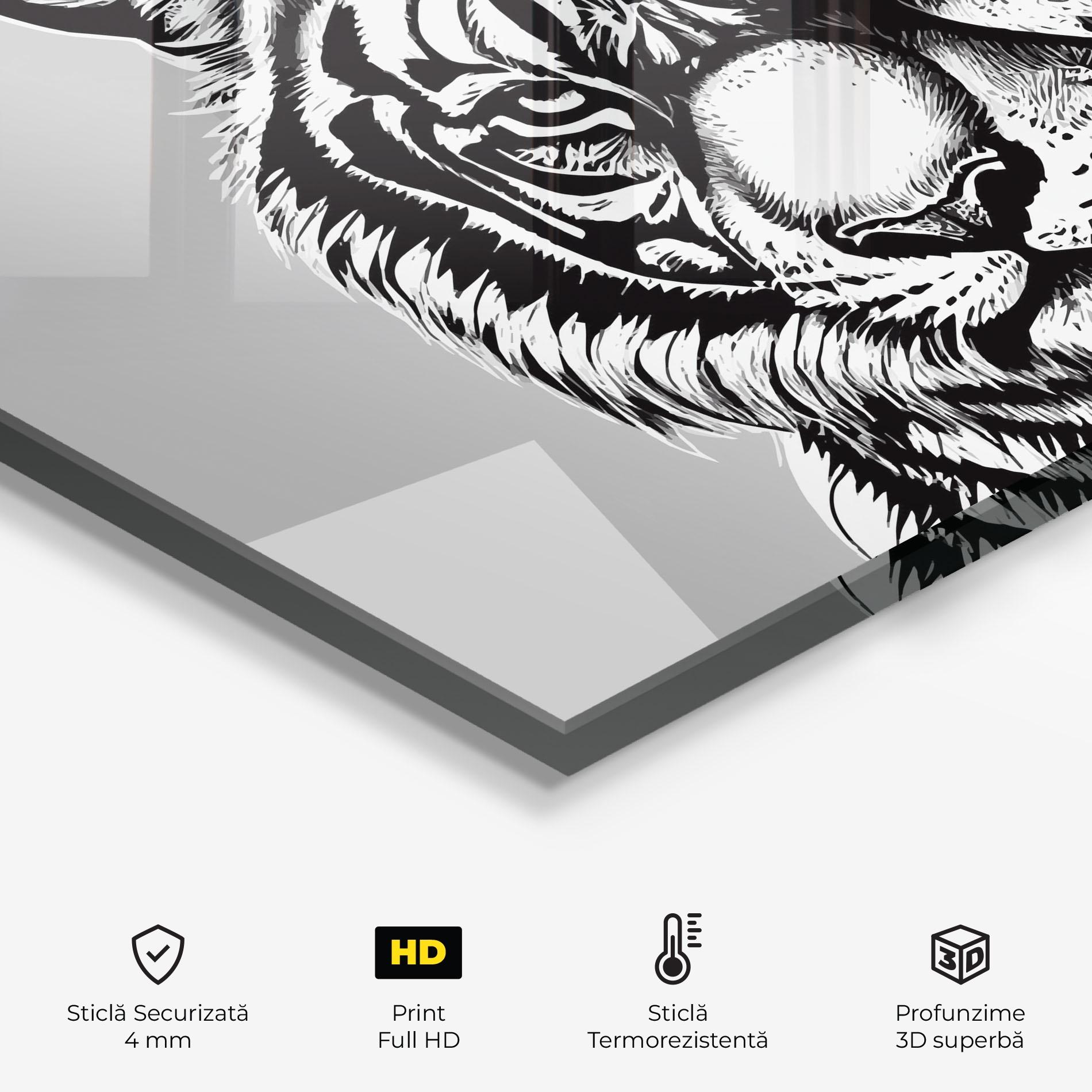 Panou Sticla Bucatarie White Tiger Grey mockup 2