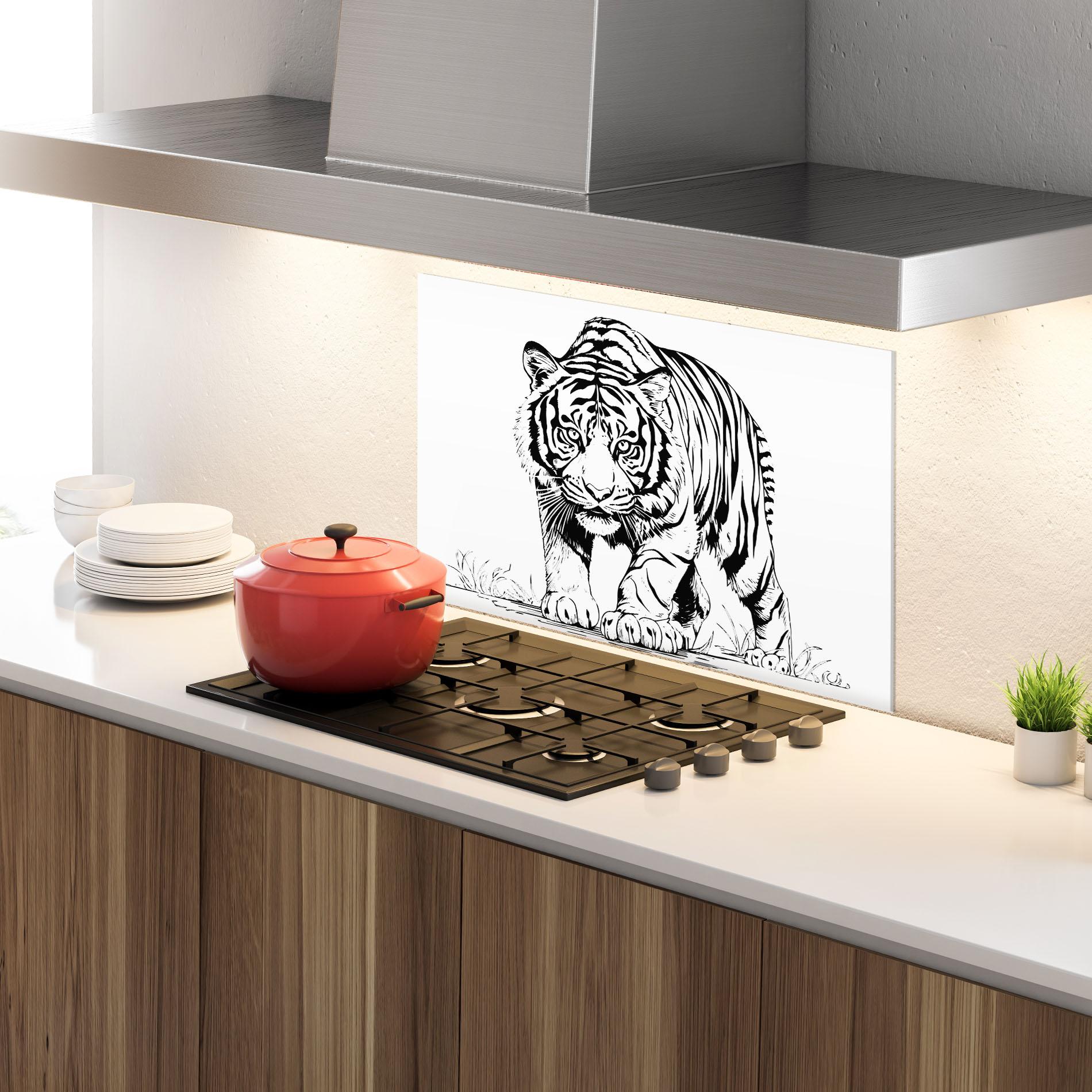 Panou Sticla Bucatarie Silent Tiger mockup 4