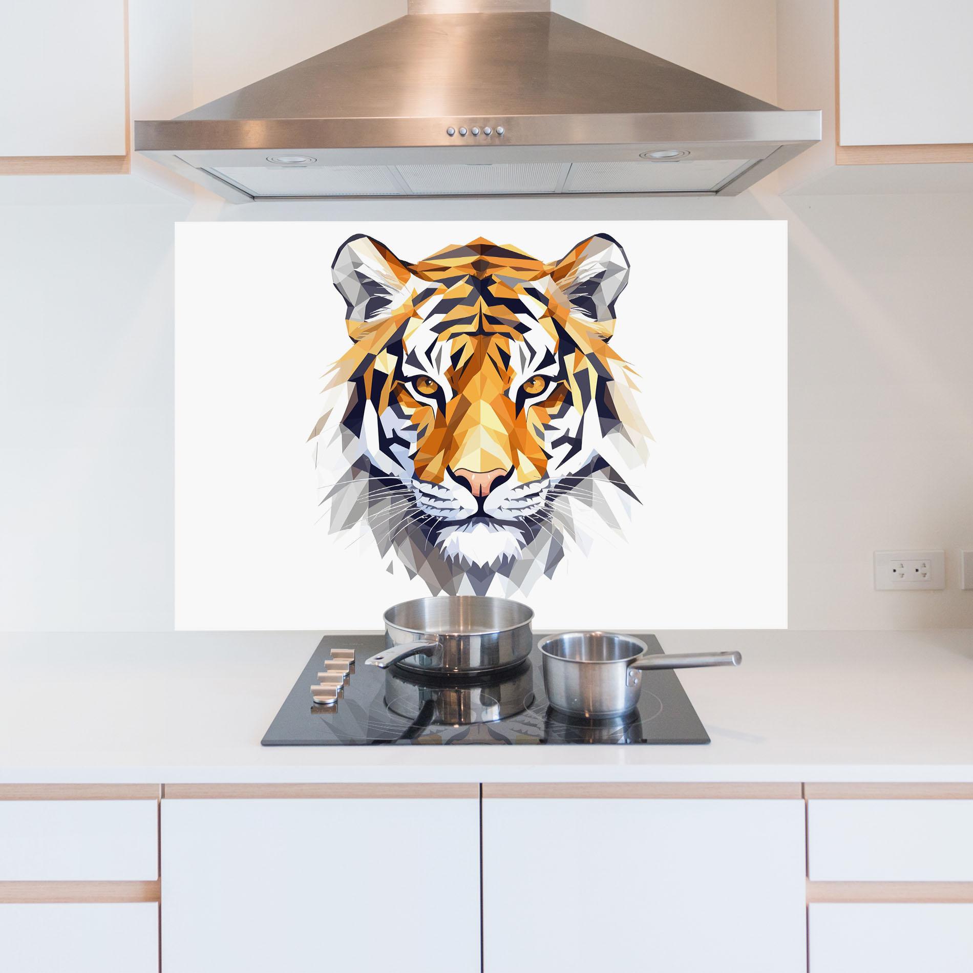 Panou Sticla Bucatarie Beautifu Tiger Portrait mockup 5