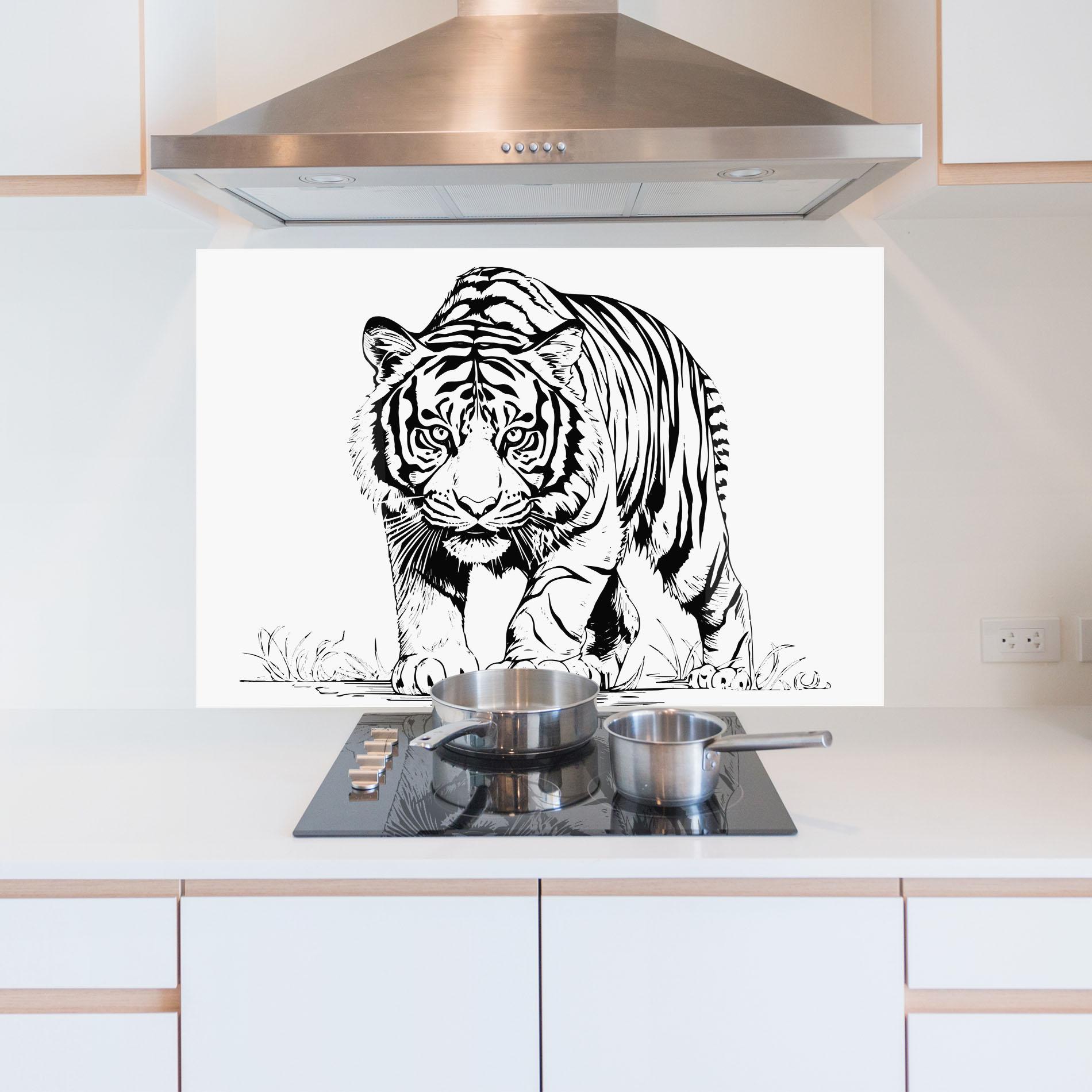 Panou Sticla Bucatarie Silent Tiger mockup 5