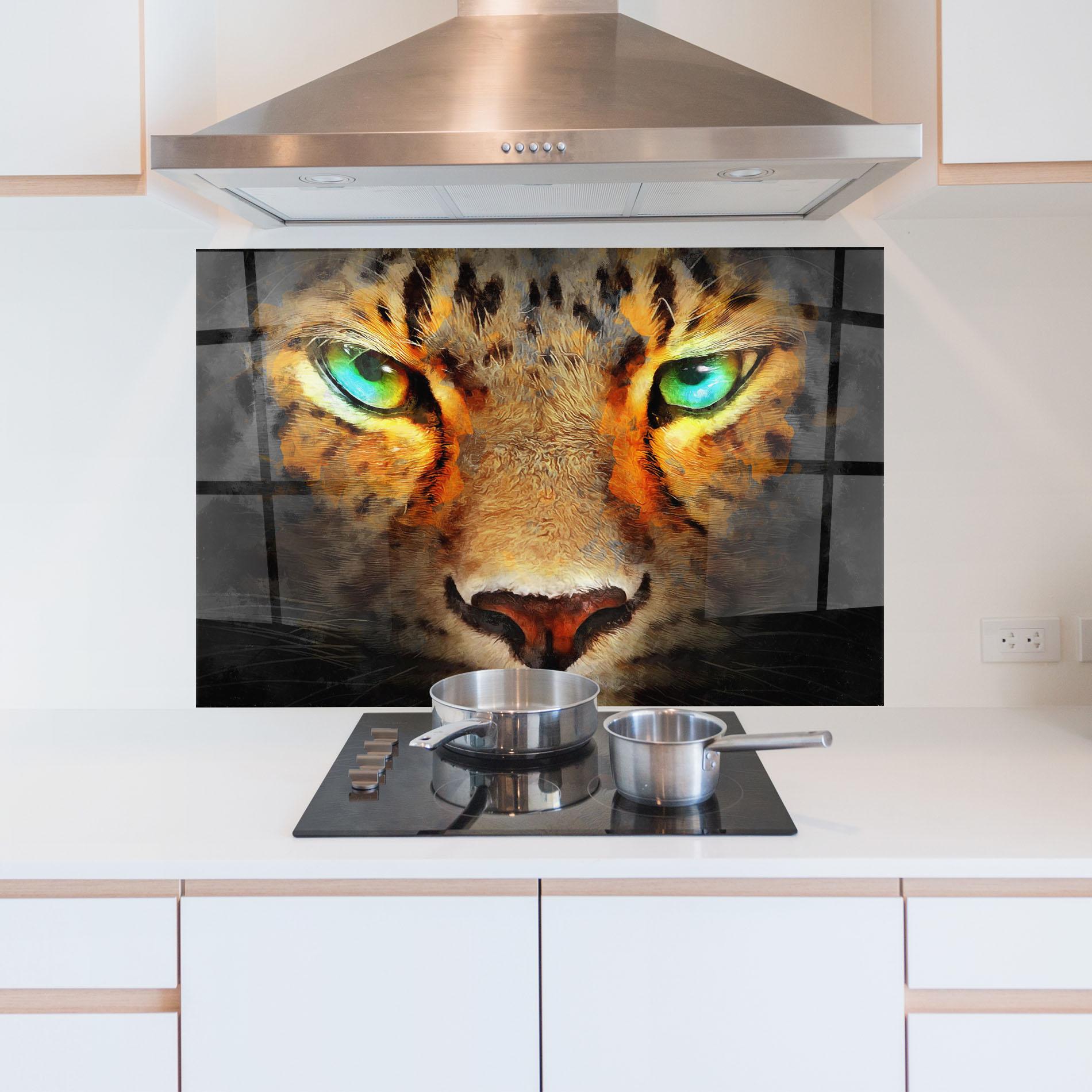 Panou Sticla Bucatarie Tiger Eyes mockup 5