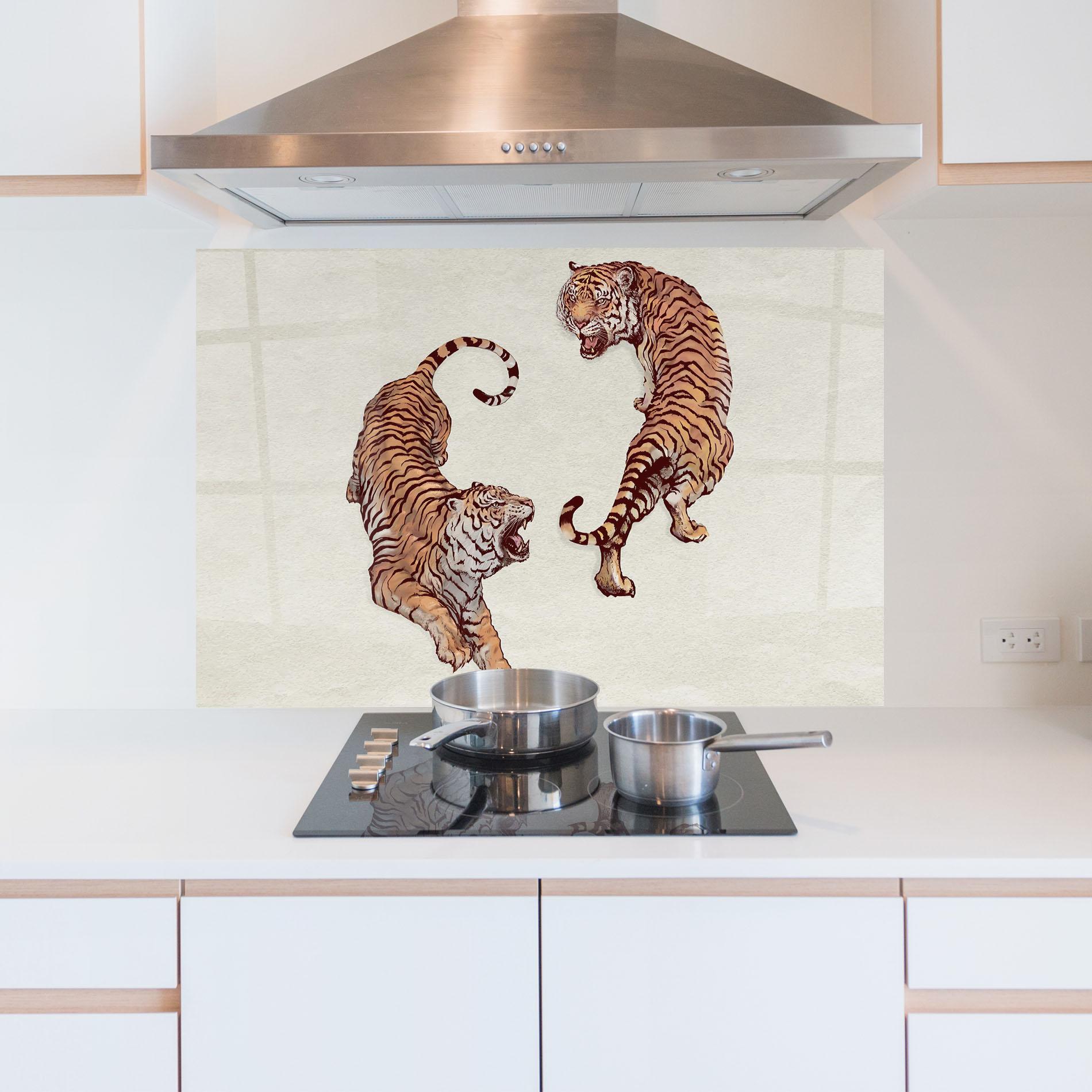 Panou Sticla Bucatarie Tiger Fight mockup 5