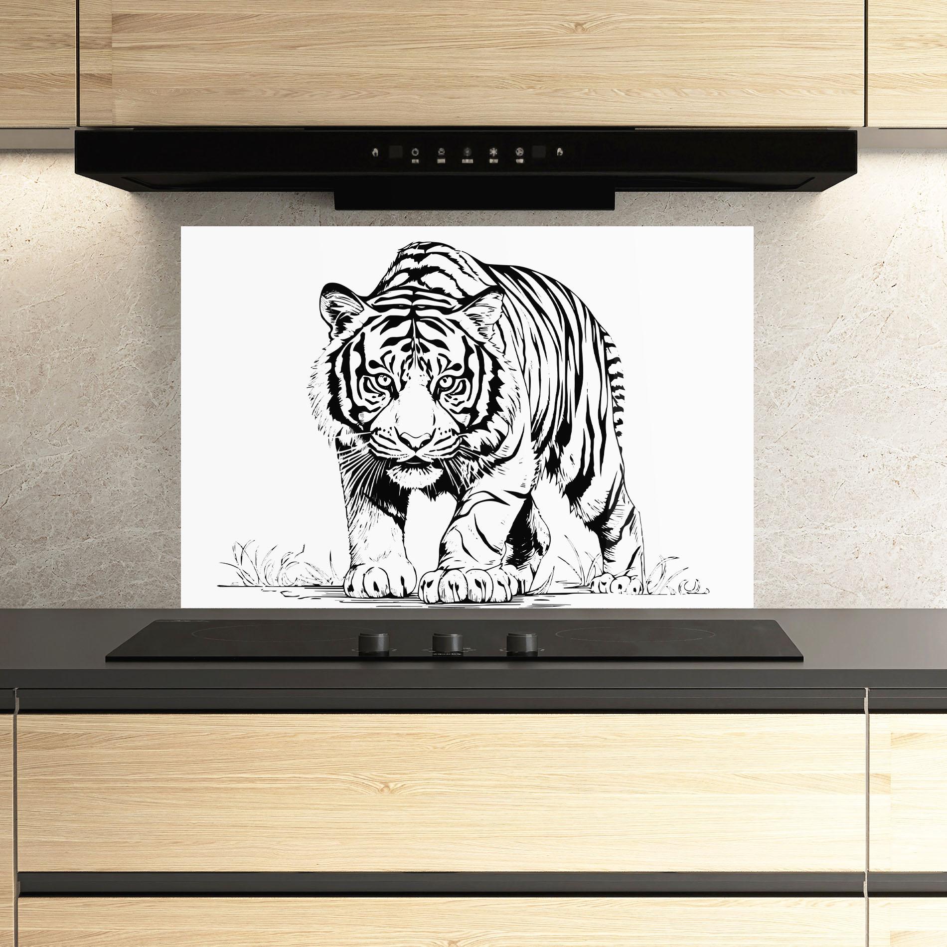 Panou Sticla Bucatarie Silent Tiger mockup 3