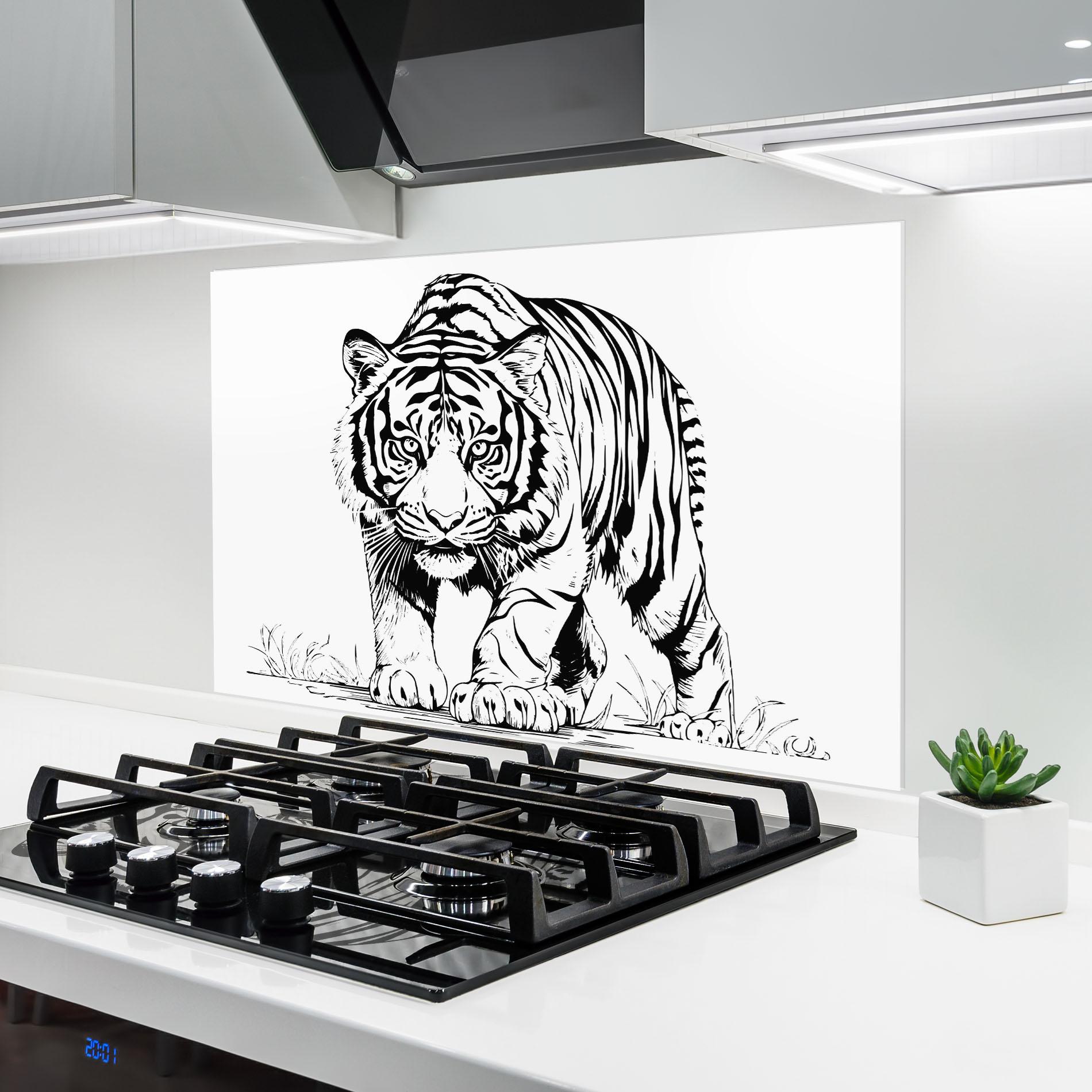 Panou Sticla Bucatarie Silent Tiger mockup 6