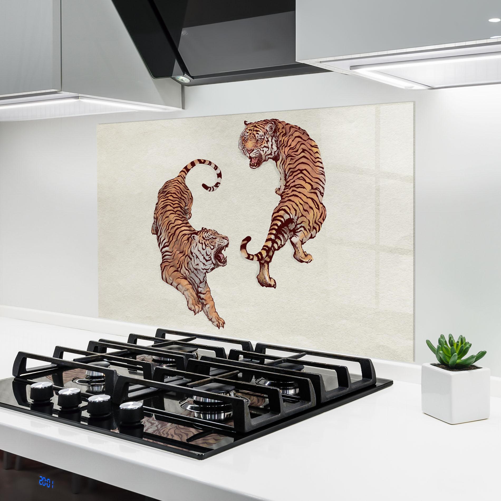 Panou Sticla Bucatarie Tiger Fight mockup 6