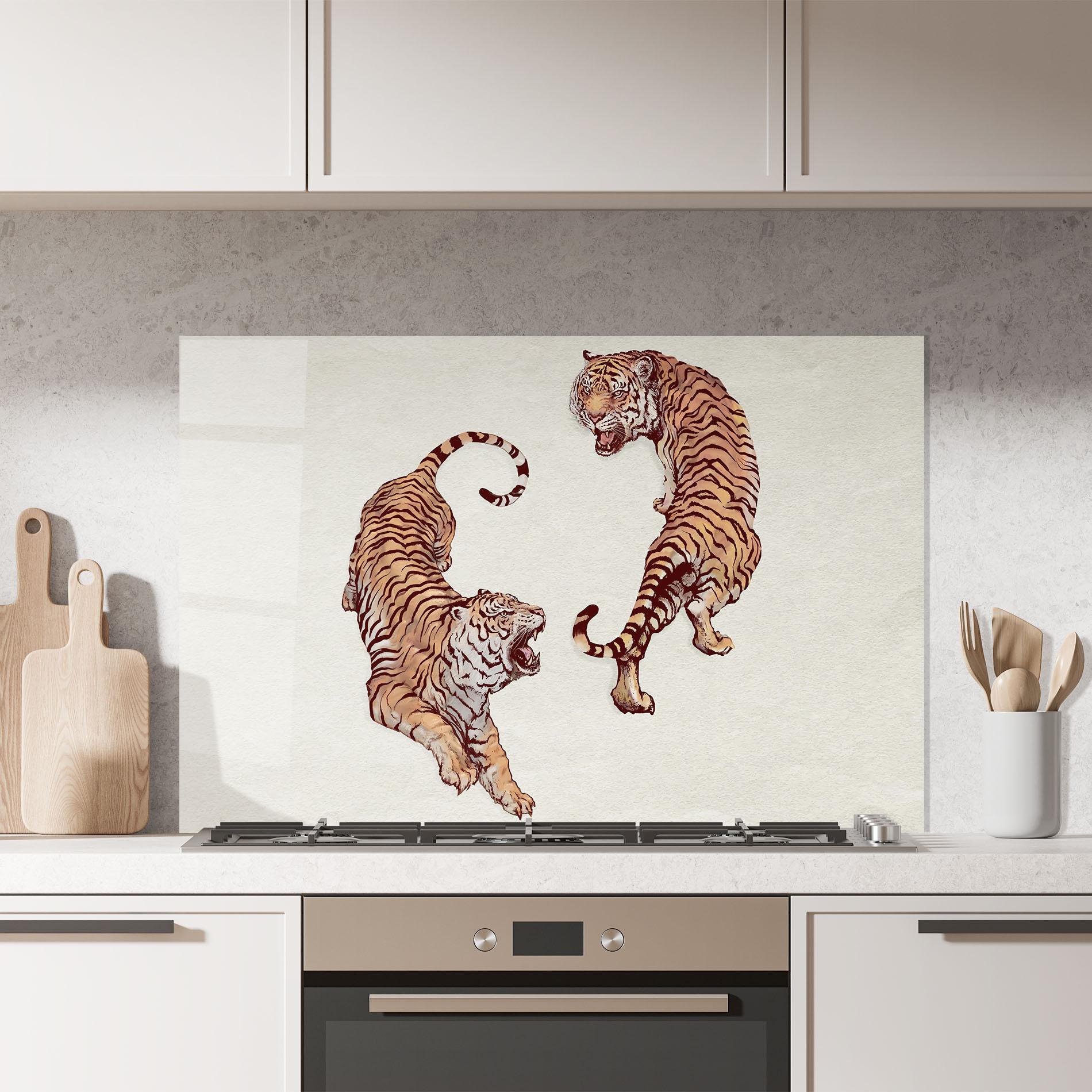 Panou Sticla Bucatarie Tiger Fight mockup 7