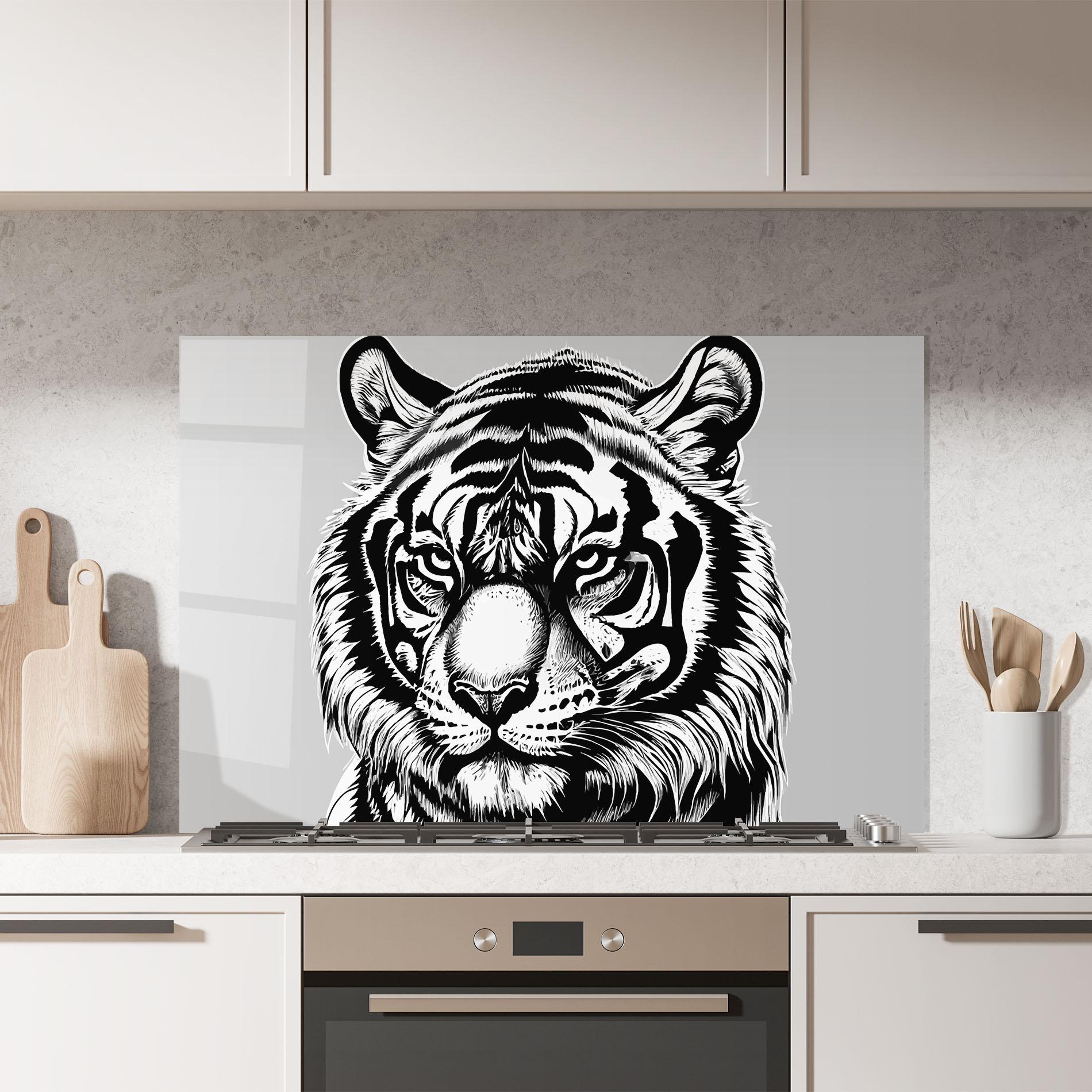 Panou Sticla Bucatarie White Tiger Grey mockup 7