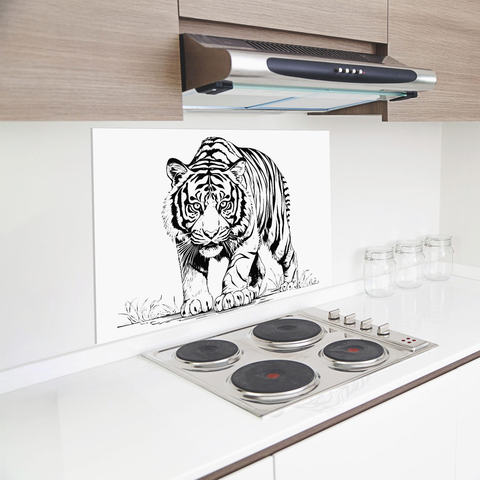 Panou Sticla Bucatarie Silent Tiger mockup 8