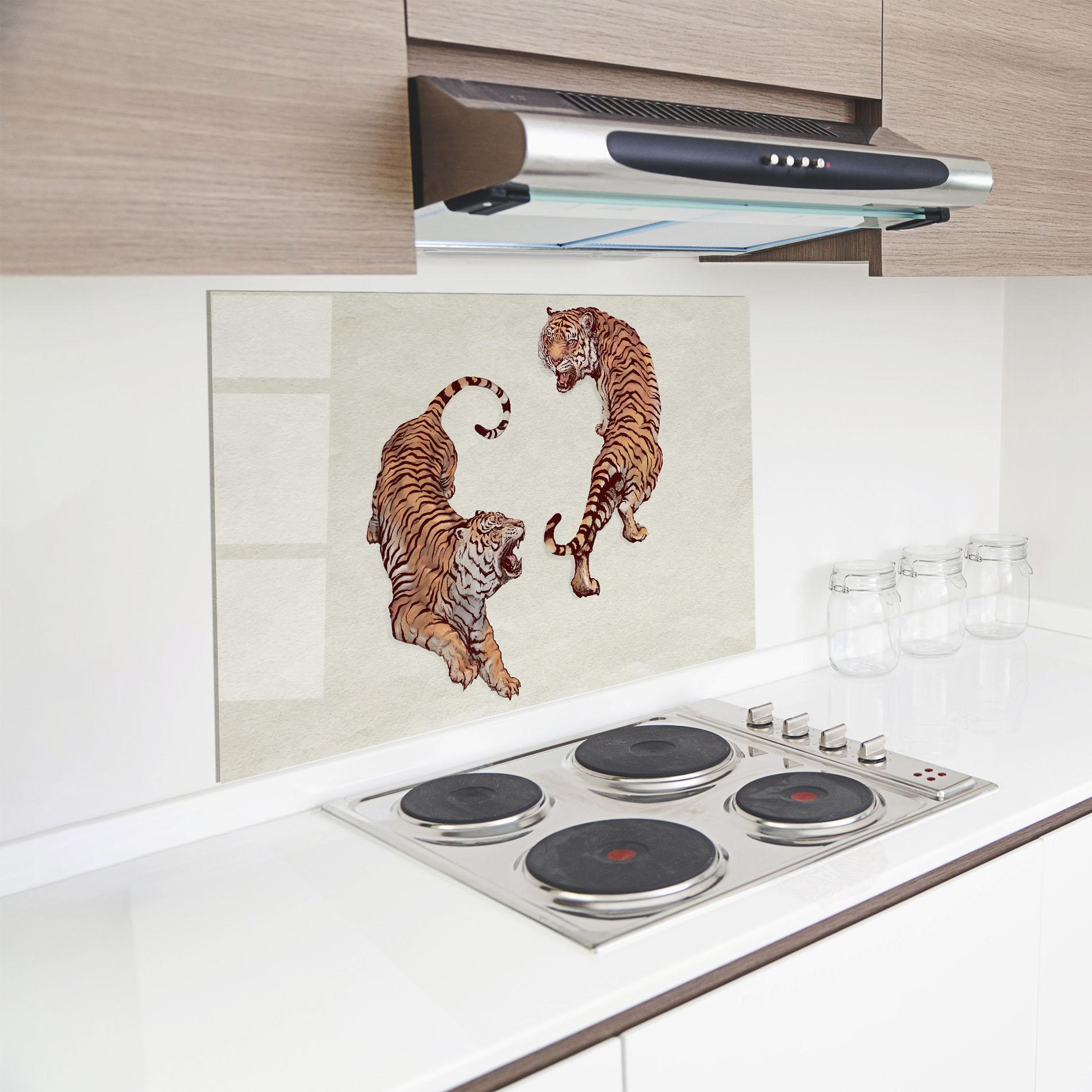 Panou Sticla Bucatarie Tiger Fight mockup 8