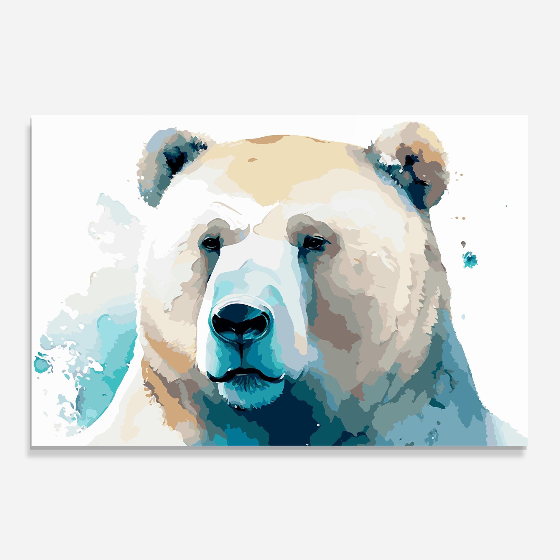 Panou Sticla Bucatarie Big Watercolor Bear mockup 0